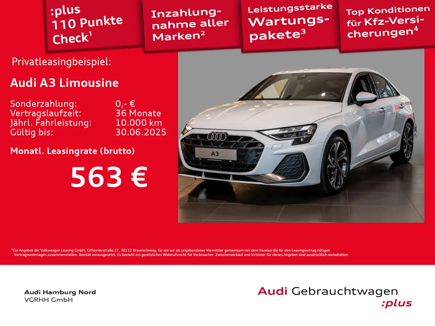 Audi A3 35 TDI S line S tronic Navi ACC Cam Weiß - 1