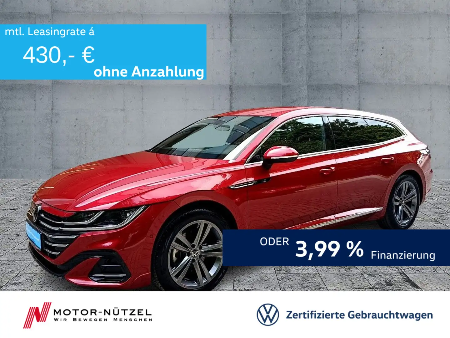 Volkswagen Arteon Arteon SB 2.0 TDI DSG R-LINE 5JG+MATRIX+NAVI+AHK Rot - 1