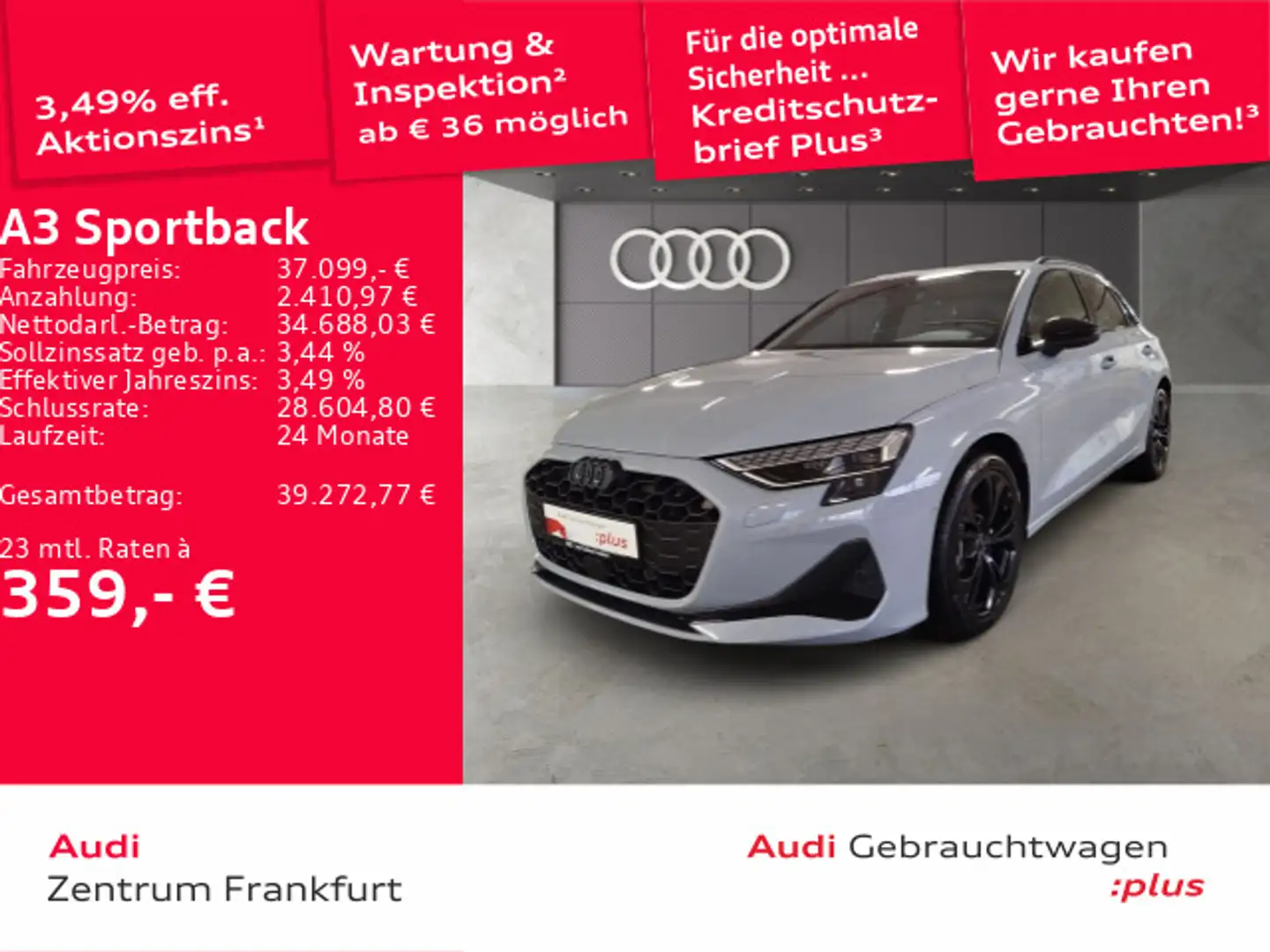 Audi A3 30 TFSI S tronic advanced LED AHK A Grau - 1