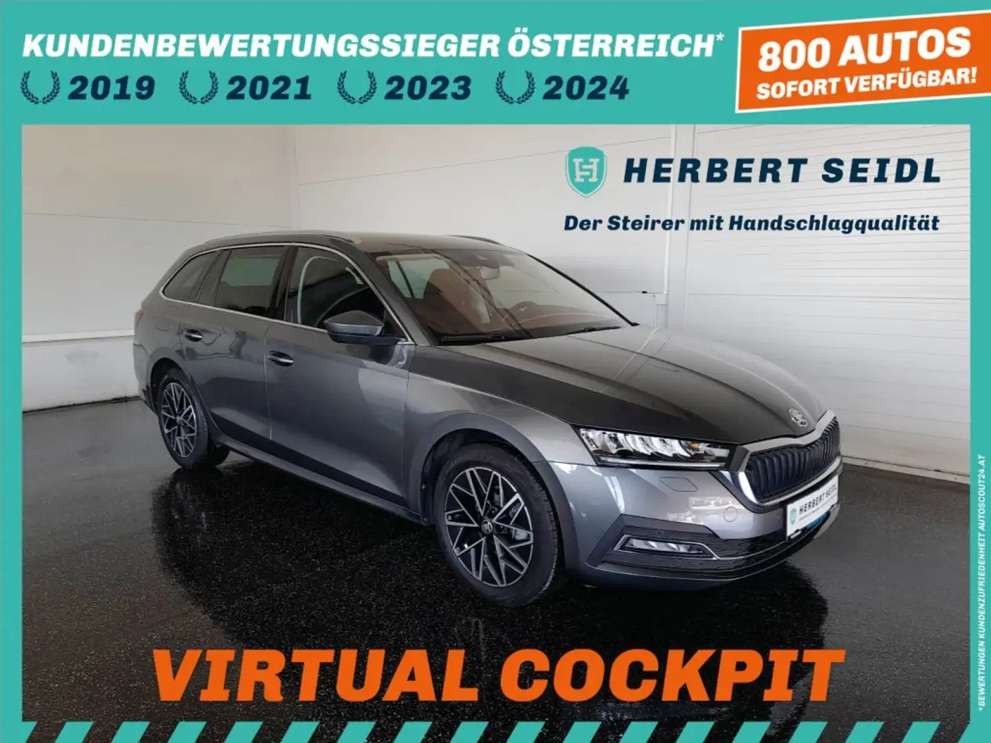 Skoda Octavia Combi STYLE 2,0 TDI DSG *LED MIT FLA & DYN BLINKER / HEAD-UP / VIRTUELL / NAVI / ACC / MEMORY SPORTSITZE / E-KLAPPE* Grau - 1