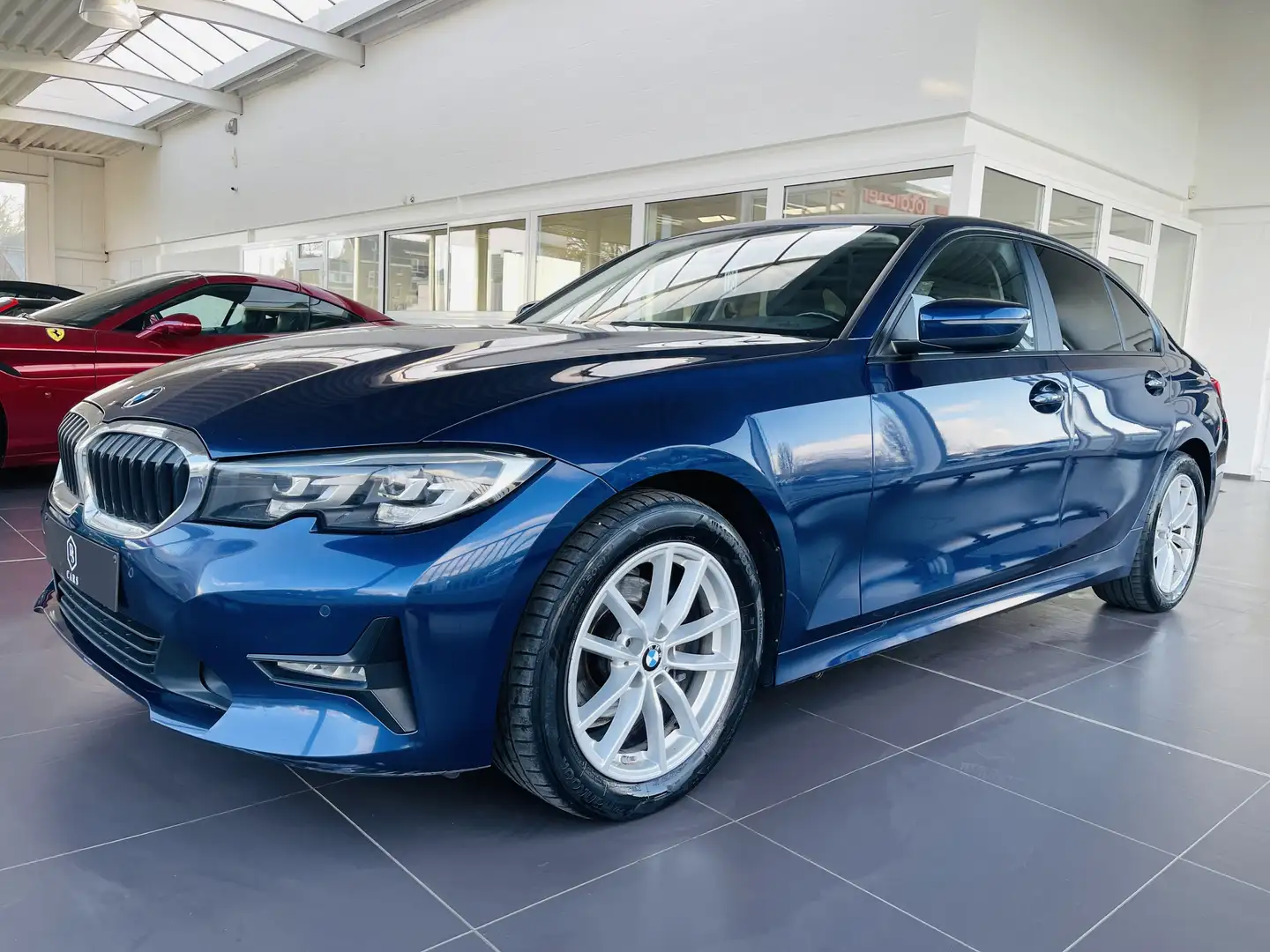 BMW 318 dA *** GARANTIE + LED + CUIR + GPS *** Blauw - 1