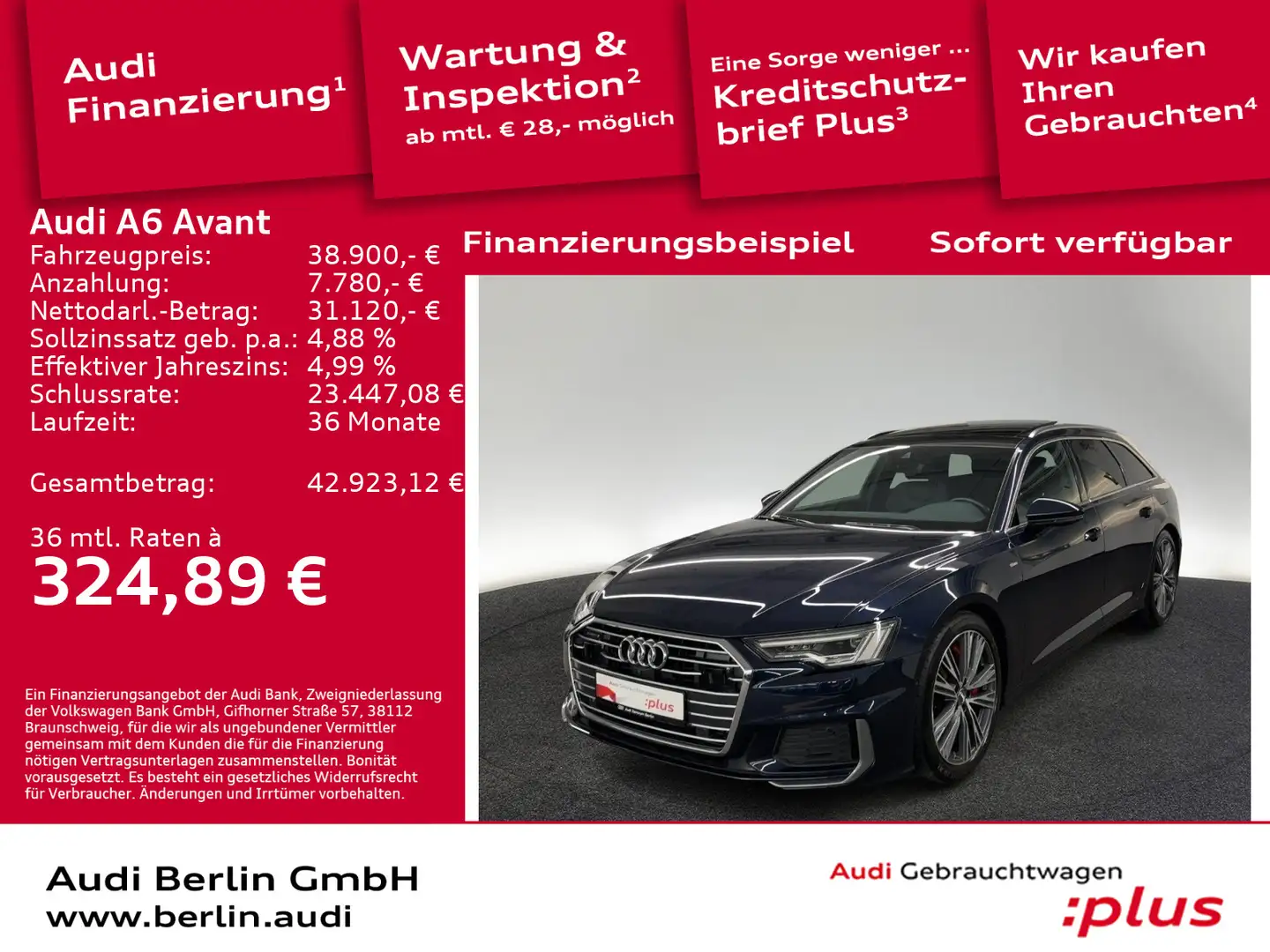 Audi A6 55 TFSI e Sport qu.S tr. MATRIX 360°K Blau - 1