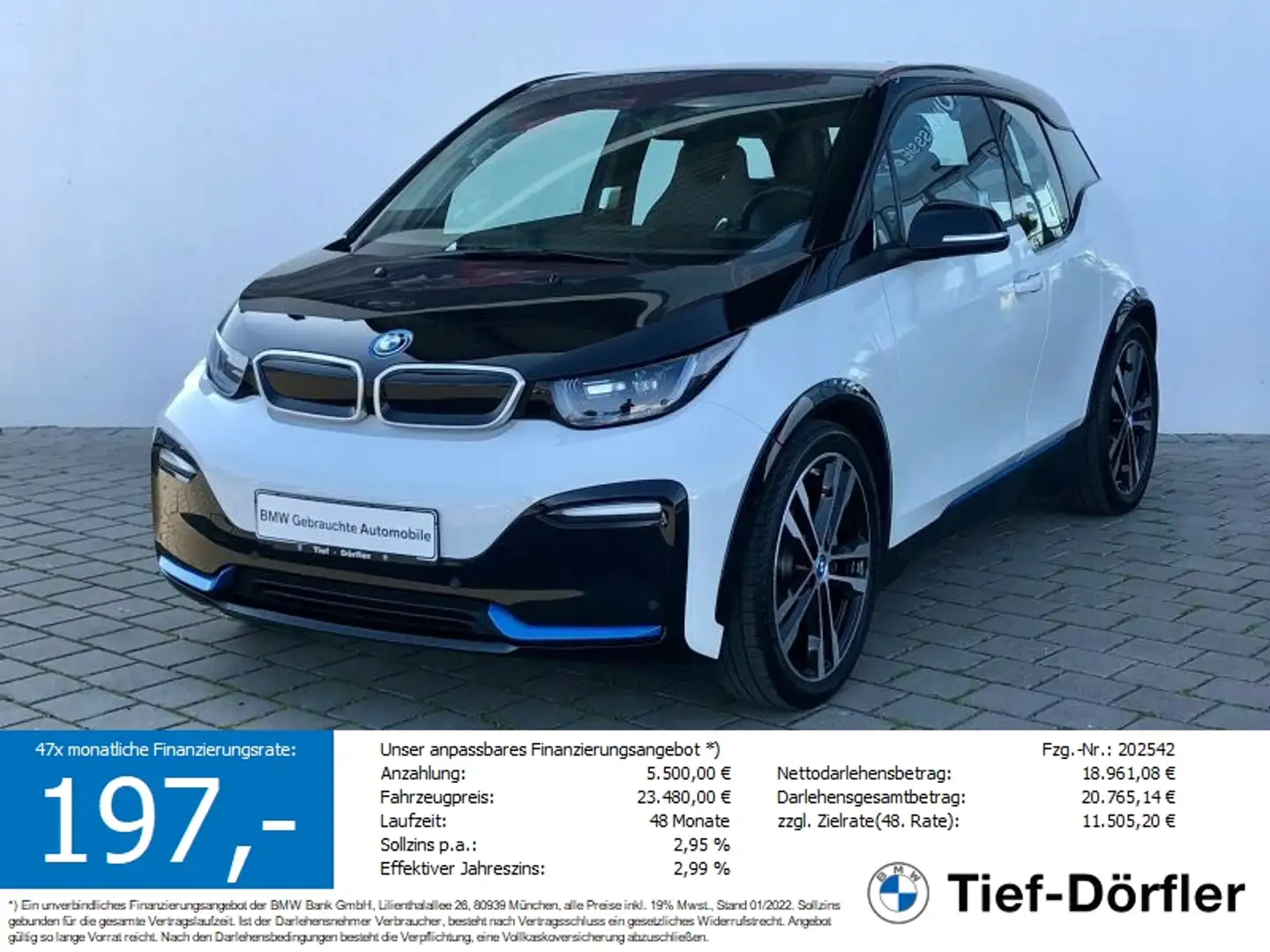 BMW i3 s 120 Ah CAM/DAB/NAV/TEMPO/SH/WLAN/DAB/S-Laden Blanc - 1