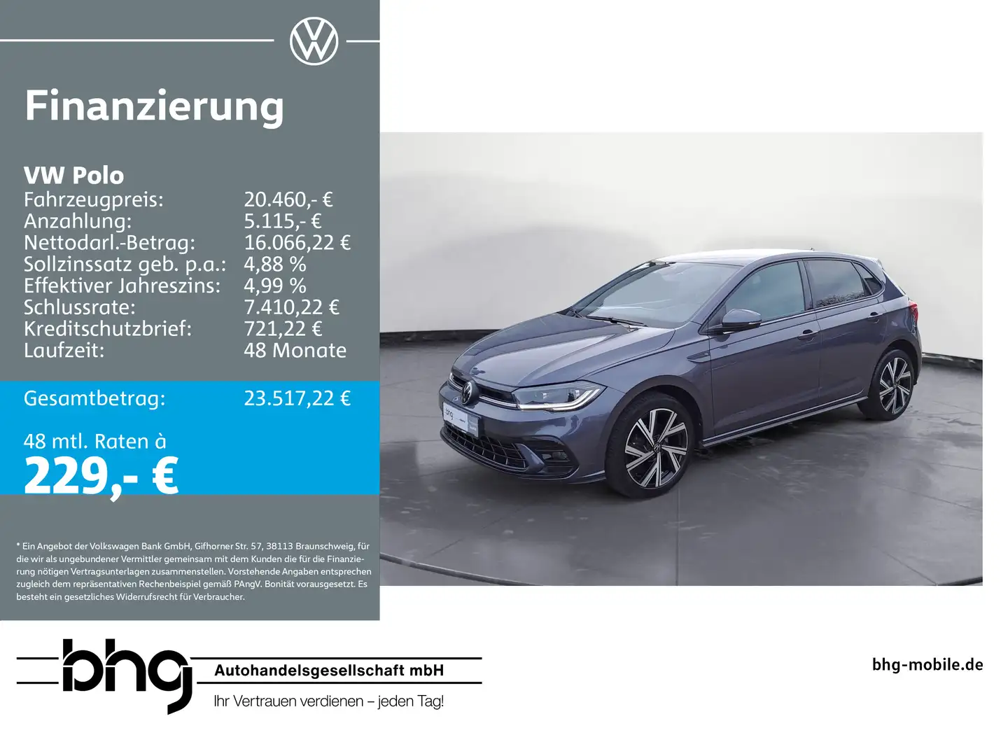 Volkswagen Polo 1.0 TSI DSG R-Line Grau - 1