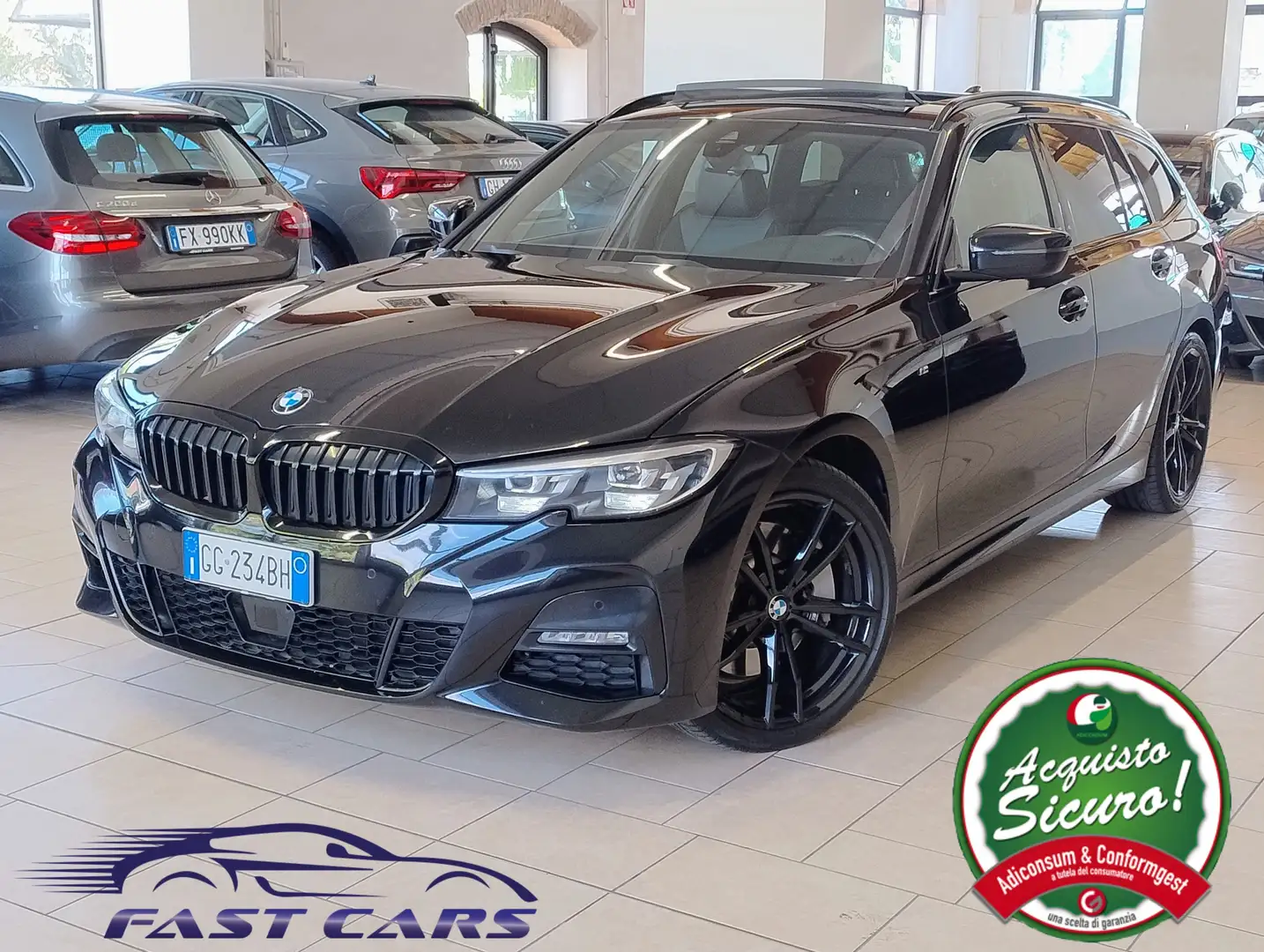 BMW 330 Touring mhev xdrive Msport auto TETTO ACC LUCI AMB Noir - 1