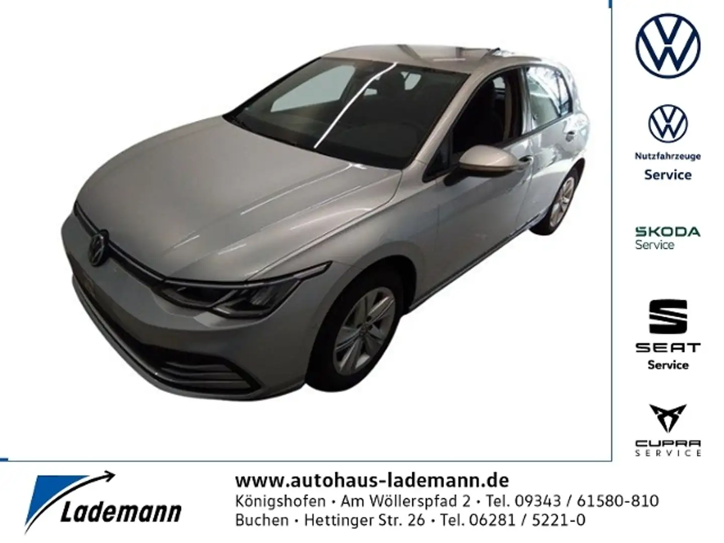 Volkswagen Golf VIII 2.0 TDI DSG Life LED+NAVI.+RFK+ACC+SHZ Silber - 1