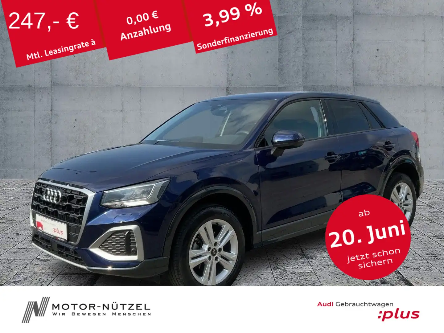 Audi Q2 30 TFSI ADVANCED LED+NAVI+PDC+GRA+SHZ+AHK Blau - 1