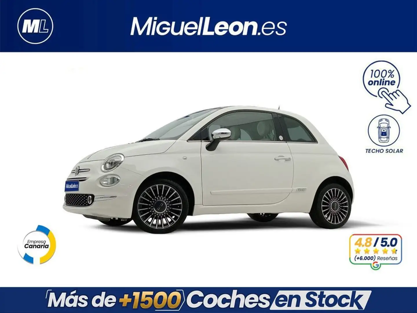 Fiat 500 1.2 Mirror Blanc - 1