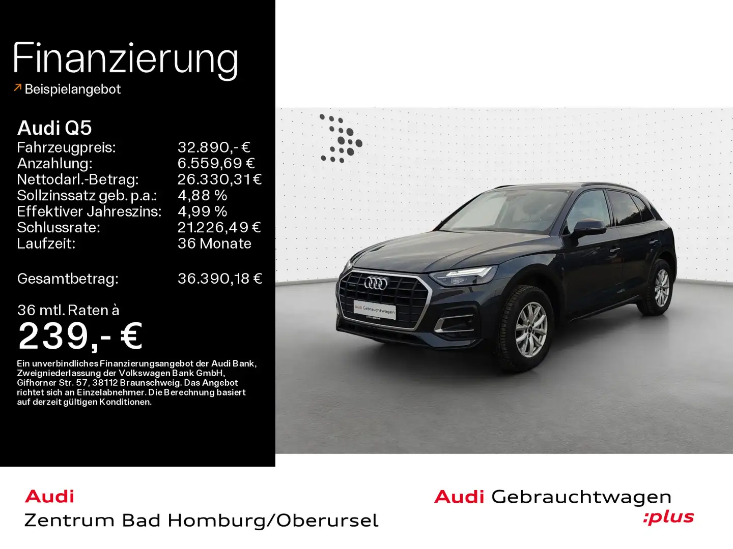 Audi Q5 40 TDI quattro*Navi*LED*Alu*AHK*PDC*Virtual C Grau - 1