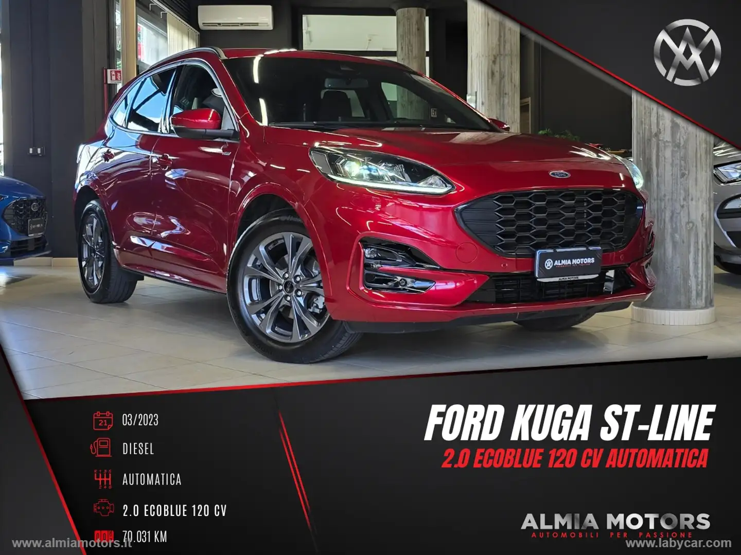 Ford Kuga 2.0 EcoBlue 120 CV aut. 2WD ST-Line Rood - 1