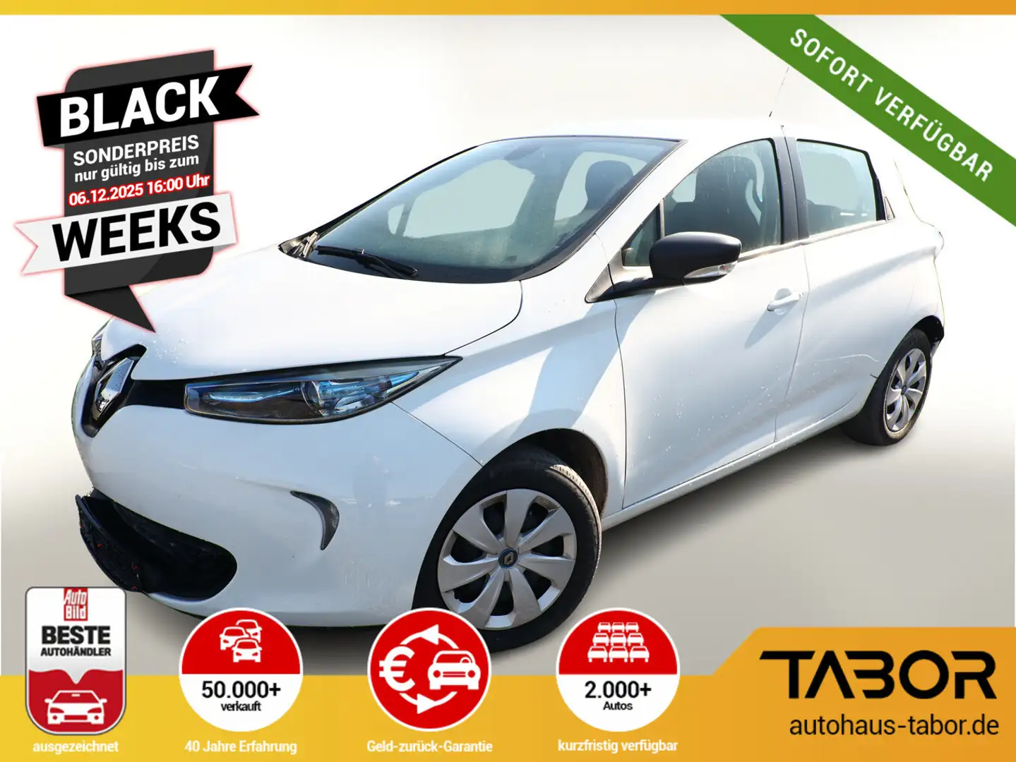 Renault ZOE Life 240km Miet-Bat. Nav Temp Klima Weiß - 1