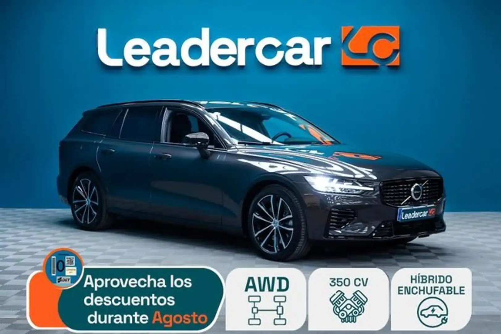 Volvo V60 2.0 T6 AWD Recharge Plus Dark Auto Gris - 1