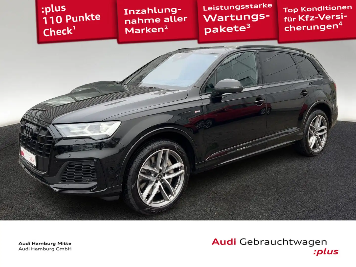 Audi Q7 55 TFSI e S line quattro tiptr. Pano Head-Up Schwarz - 1