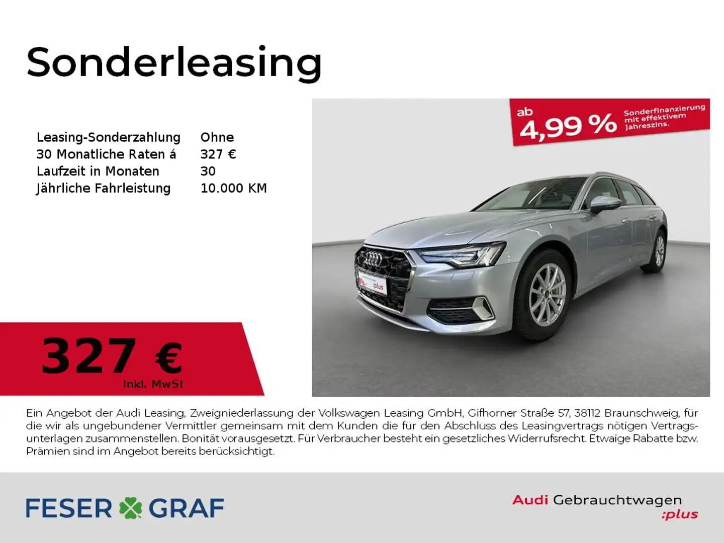 Audi A6 Avant advanced 45 TFSI S tronic Matrix AHK ACC Silber - 1