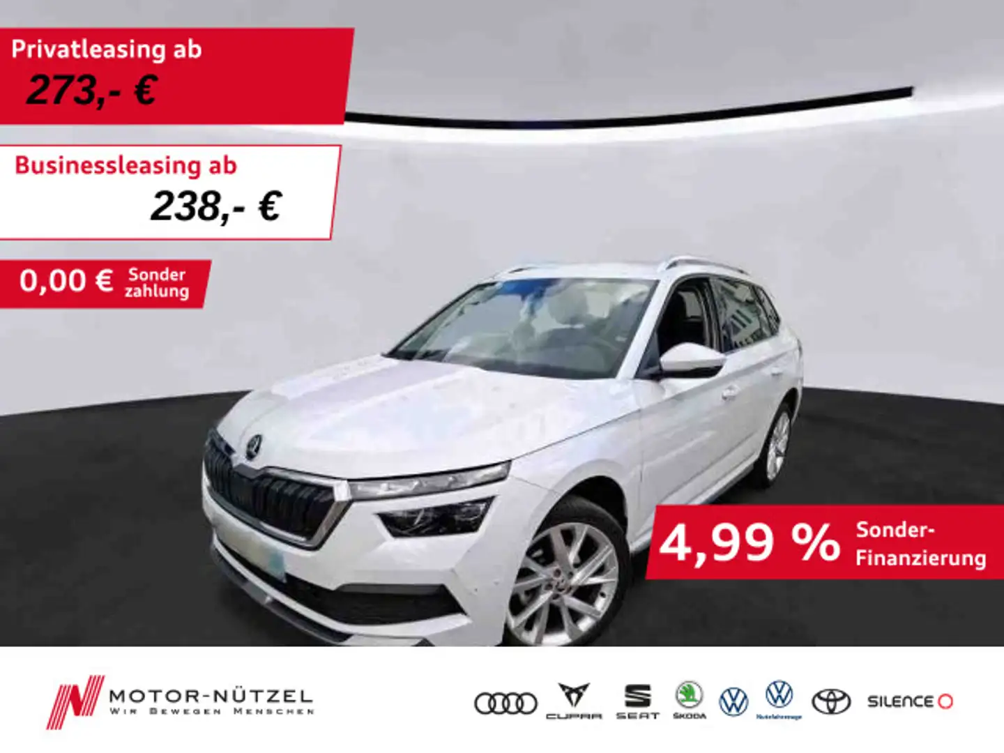 Skoda Kamiq 1.5 TSI DSG STYLE LED+NAVI+APP+ACC+RFK+18" Weiß - 1