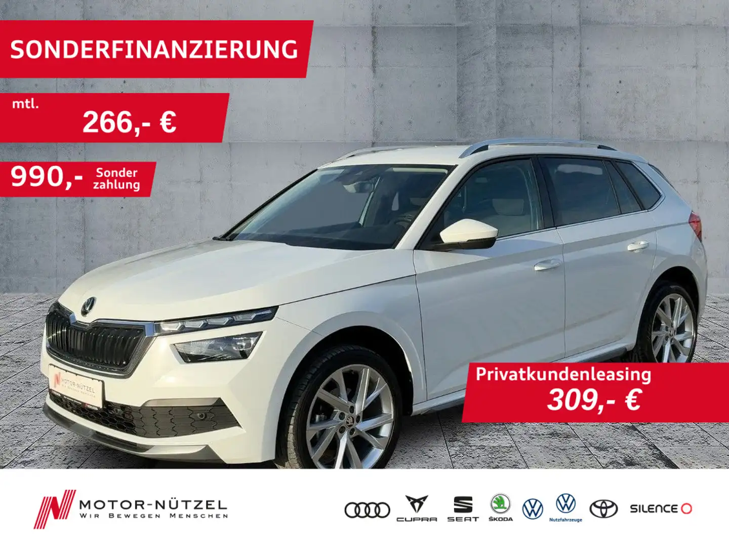 Skoda Kamiq 1.5 TSI DSG STYLE LED+NAVI+APP+ACC+RFK+18" Weiß - 1