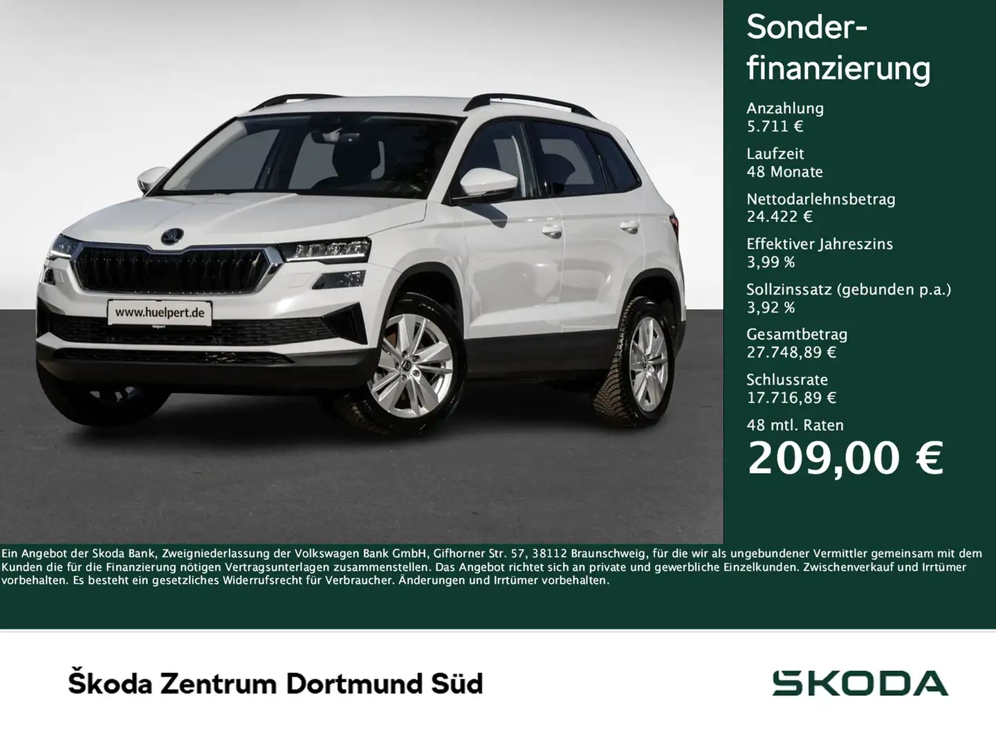 Skoda Karoq 1.5 SELECTION CAM ACC LM17 E-KLAPPE NAVI Weiß - 1
