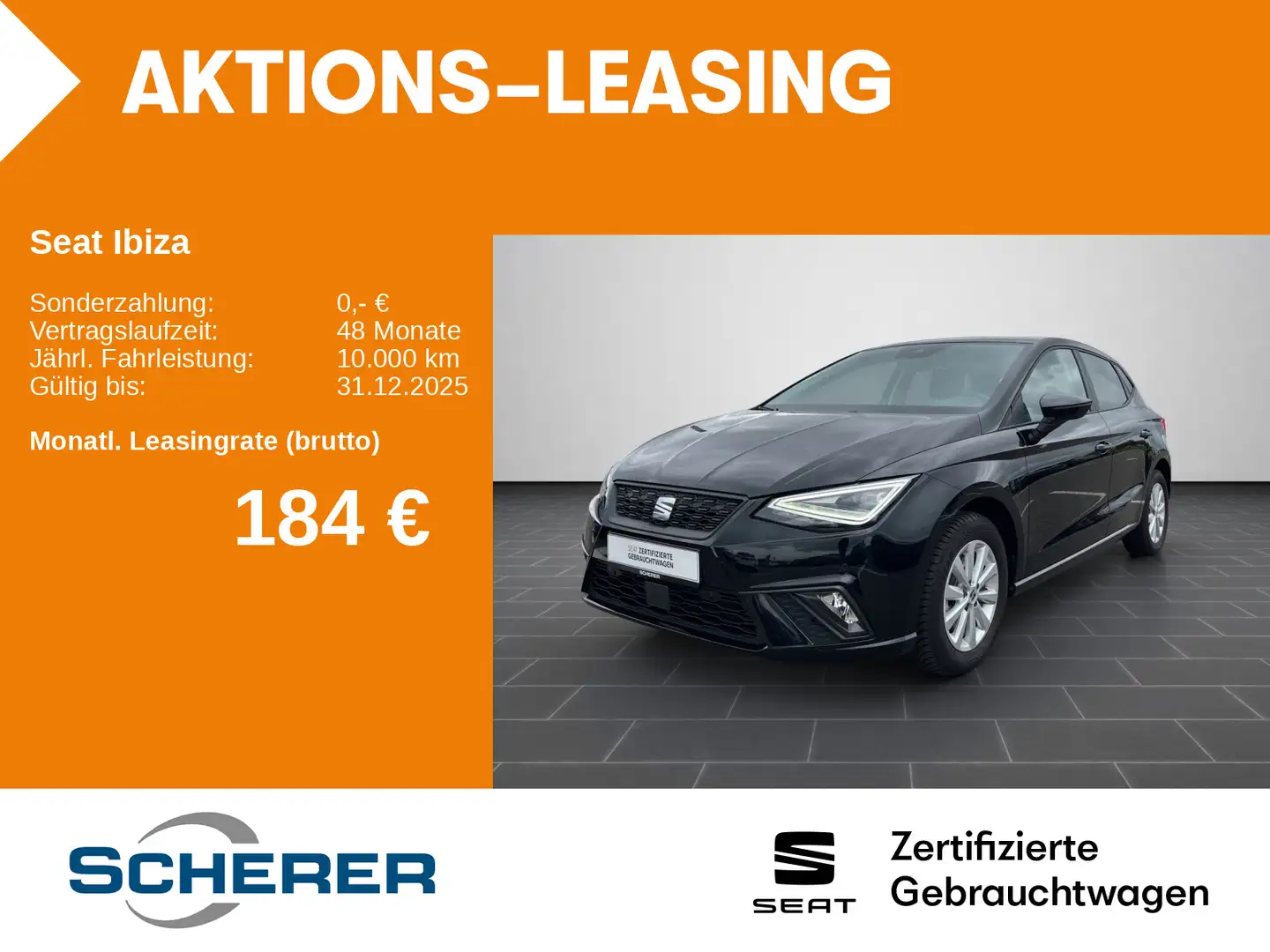 SEAT Ibiza Style 1.0 TSI LED NAVI RFK EPH ACC KESSY Schwarz - 1