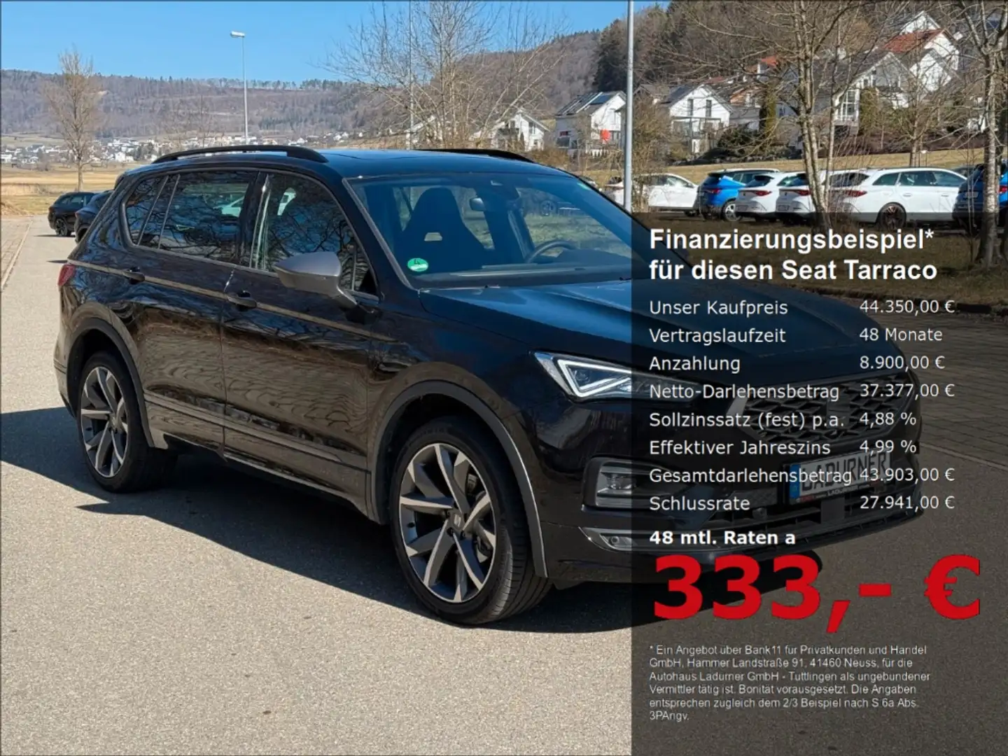 SEAT Tarraco FR 2.0 TDI 7-Sitzer Standheizung AHK Schwarz - 1