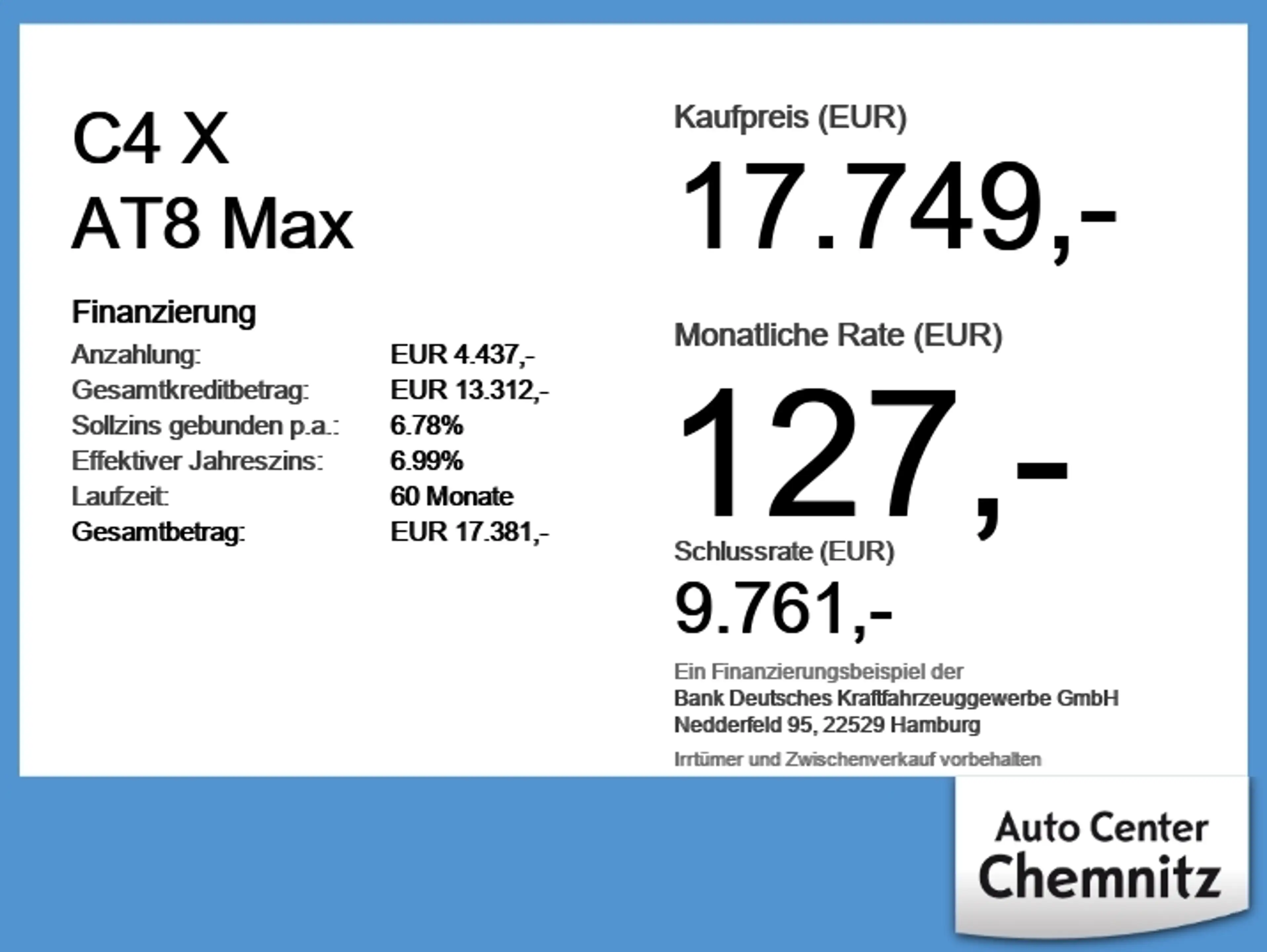 Citroen C4 X AT8 Max HUD/FullLED/Navi/KlimaA/PDC/Kamera — photo 6