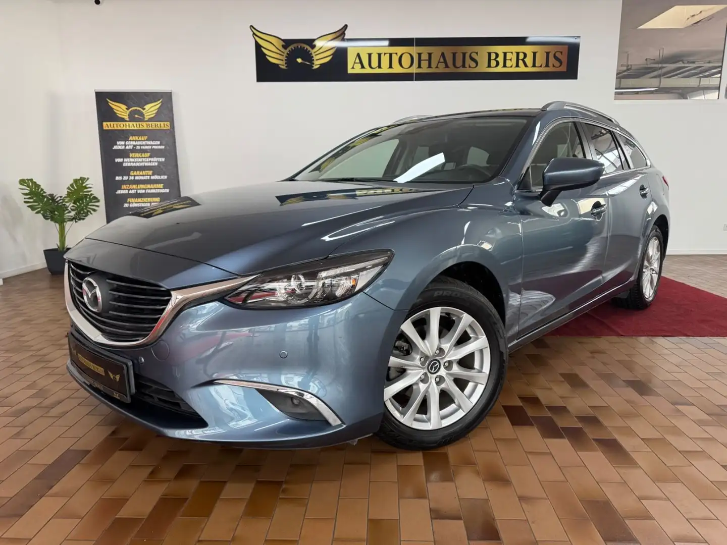 Mazda 6 Kombi Exclusive-Line/2.HND/SCKHFT/TEMP/NAV Bleu - 1