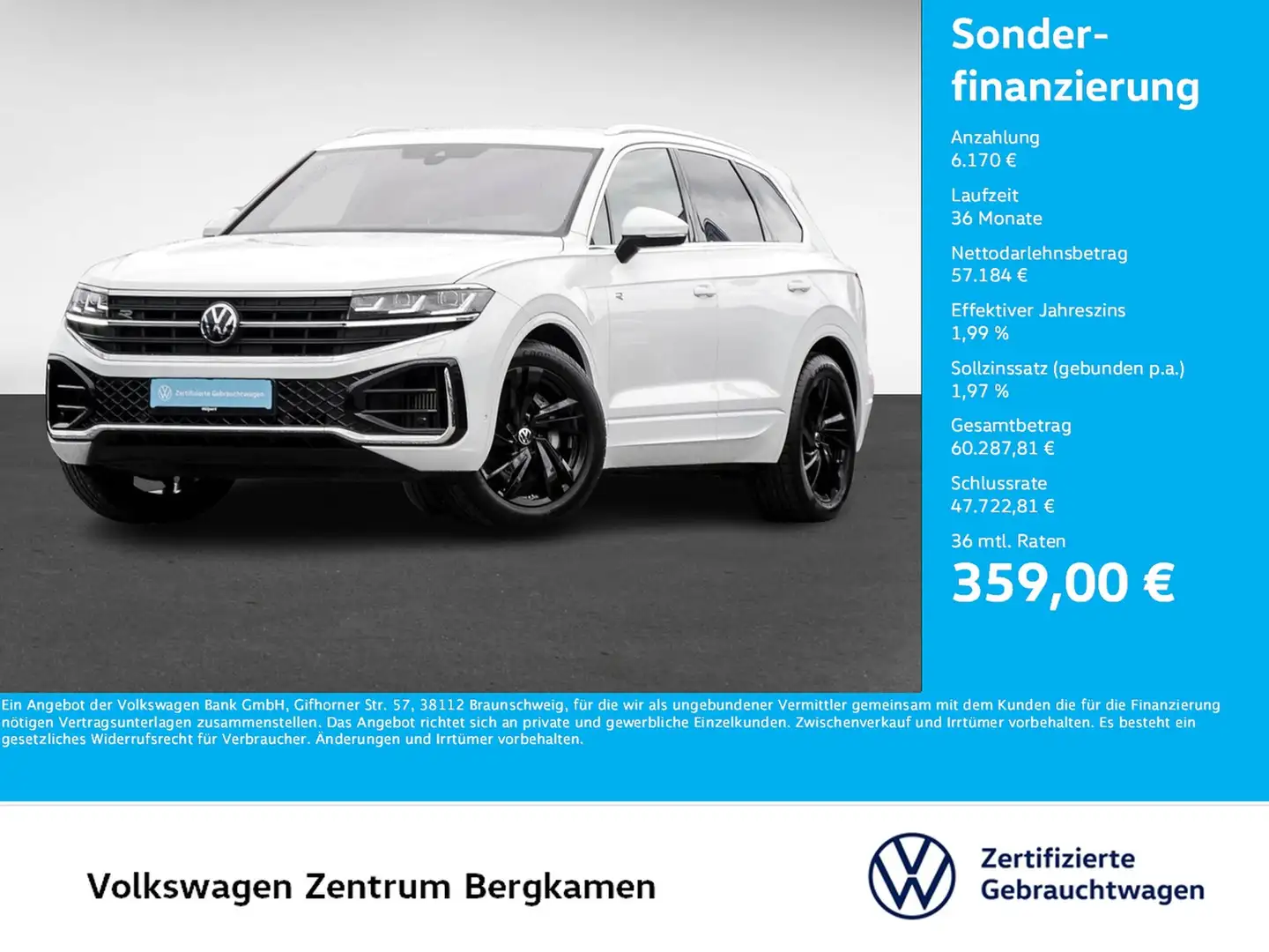 Volkswagen Touareg V6 TSI R-LINE NEUES MODELL AHK CAM LM20 White - 1