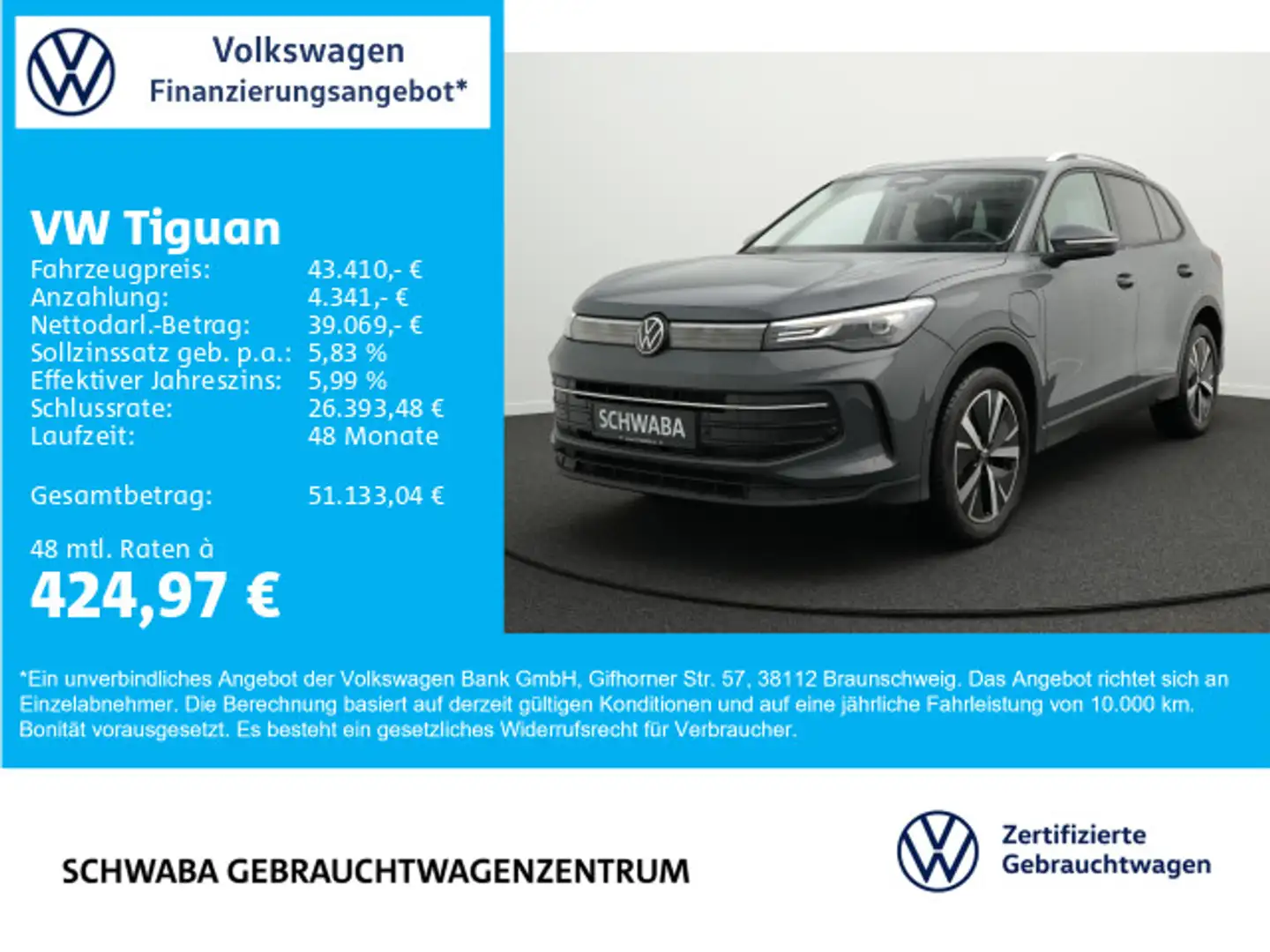 Volkswagen Tiguan Life 1.5 eHybrid DCC*VIRTUAL*AHK*ACC*19" Gris - 1