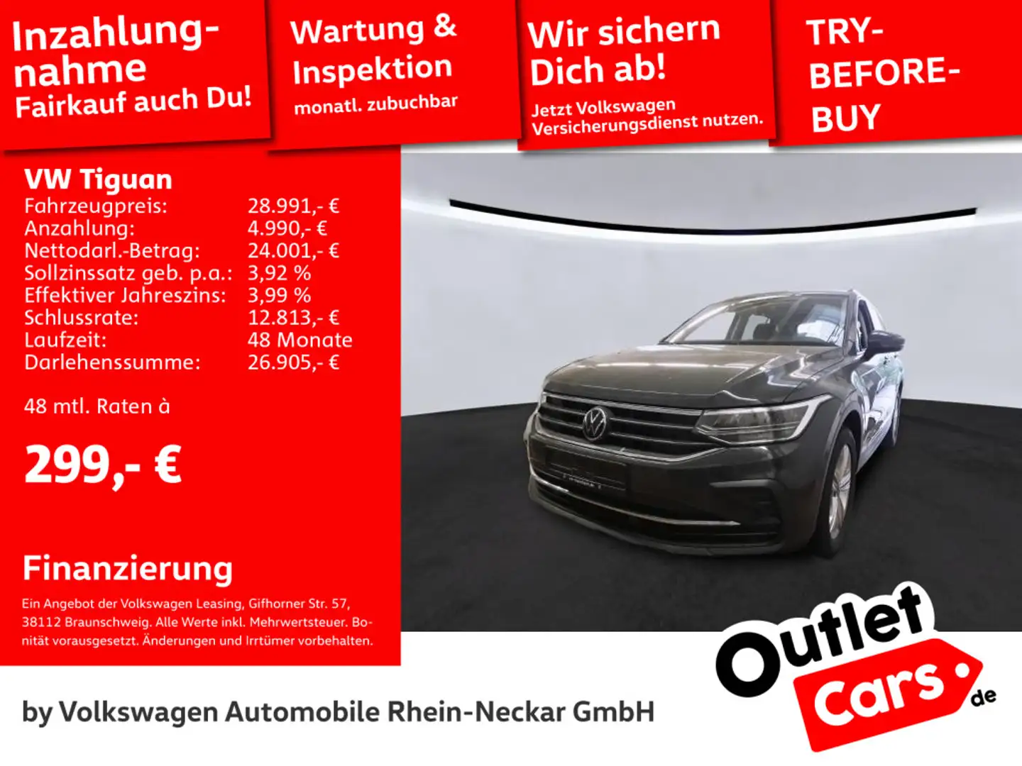 Volkswagen Tiguan 2.0 TDI DSG 4Motion Navi PDC LED uvm Grau - 1