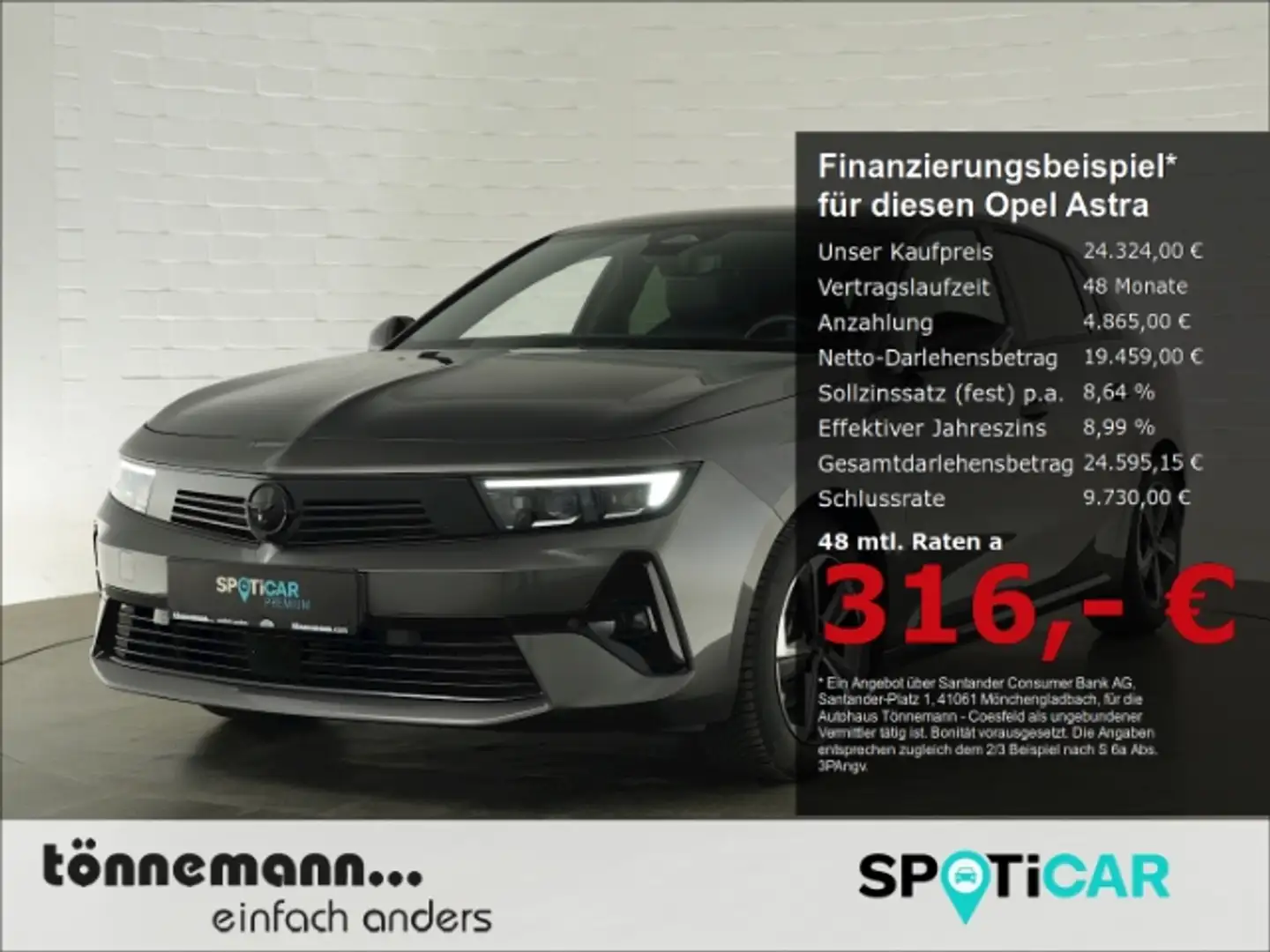 Opel Astra L LIM GS+LED MATRIX+NAVI+360 GRAD KAMERA+SITZ-/LEN Grijs - 1
