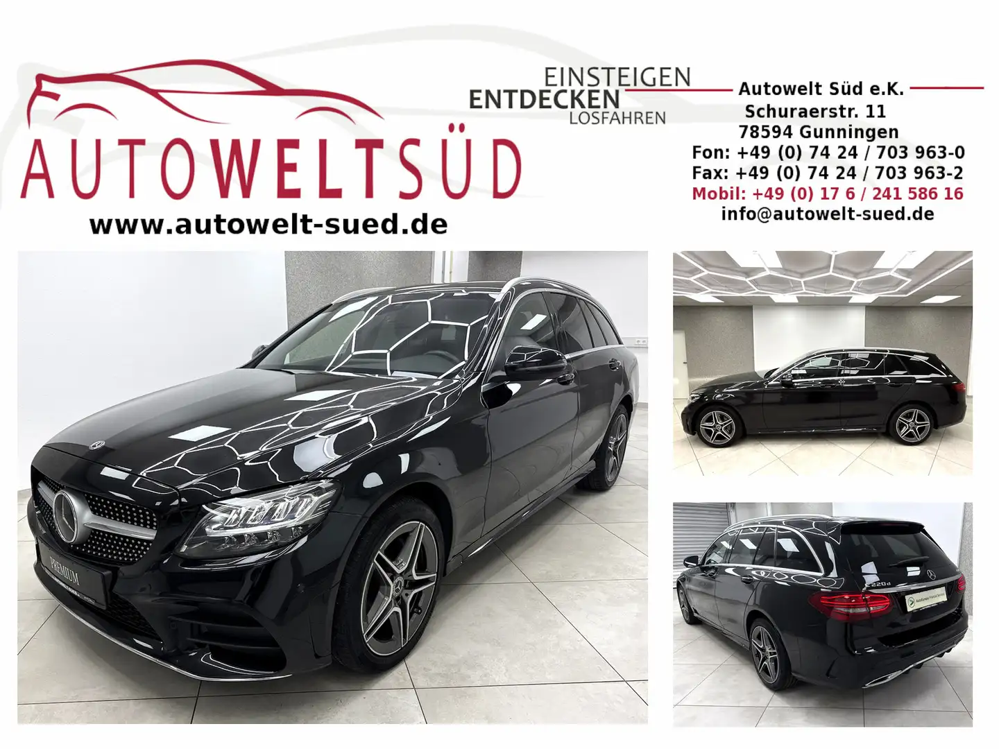Mercedes-Benz C 220 d T 4Matic AMG Sport Com DTR 2xSpur Burm RCam Appl Schwarz - 1