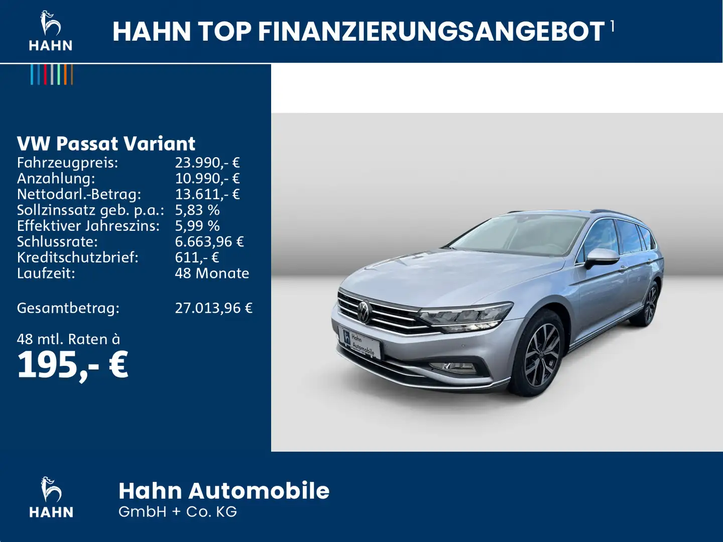 Volkswagen Passat Variant 2.0TDI DSG Business AHK LED ACC Silber - 2