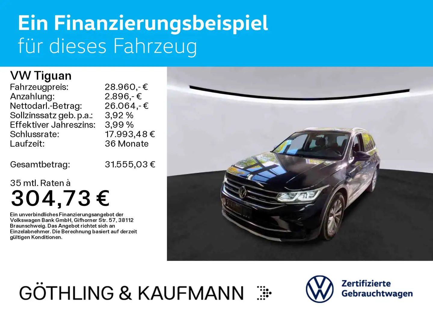 Volkswagen Tiguan Elegance 1.5 TSI DSG*NAVI*AHK*KAM*STDHZG* Schwarz - 2