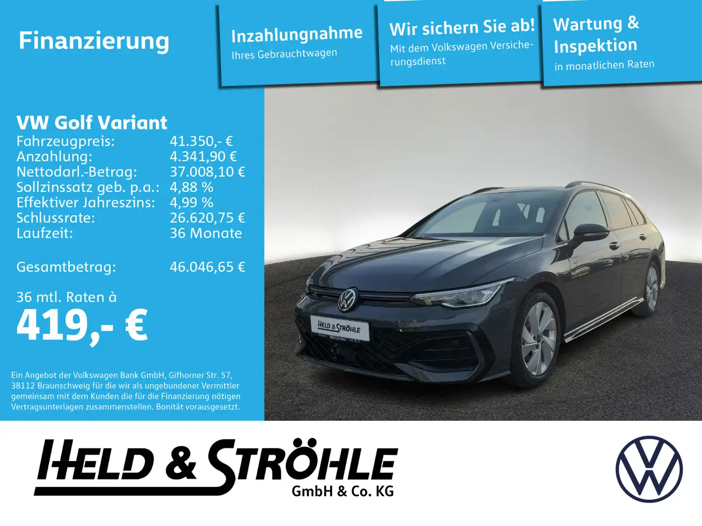 Volkswagen Golf Variant R-Line Black 2.0TDI DSG 18 AHK NAVI Gris - 1