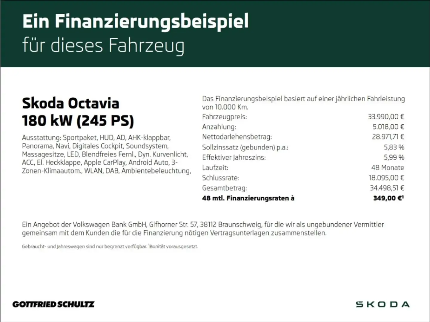 Skoda Octavia Combi RS 2.0 TSI DSG   AHK   Kamera   Pano   Matri Schwarz - 2