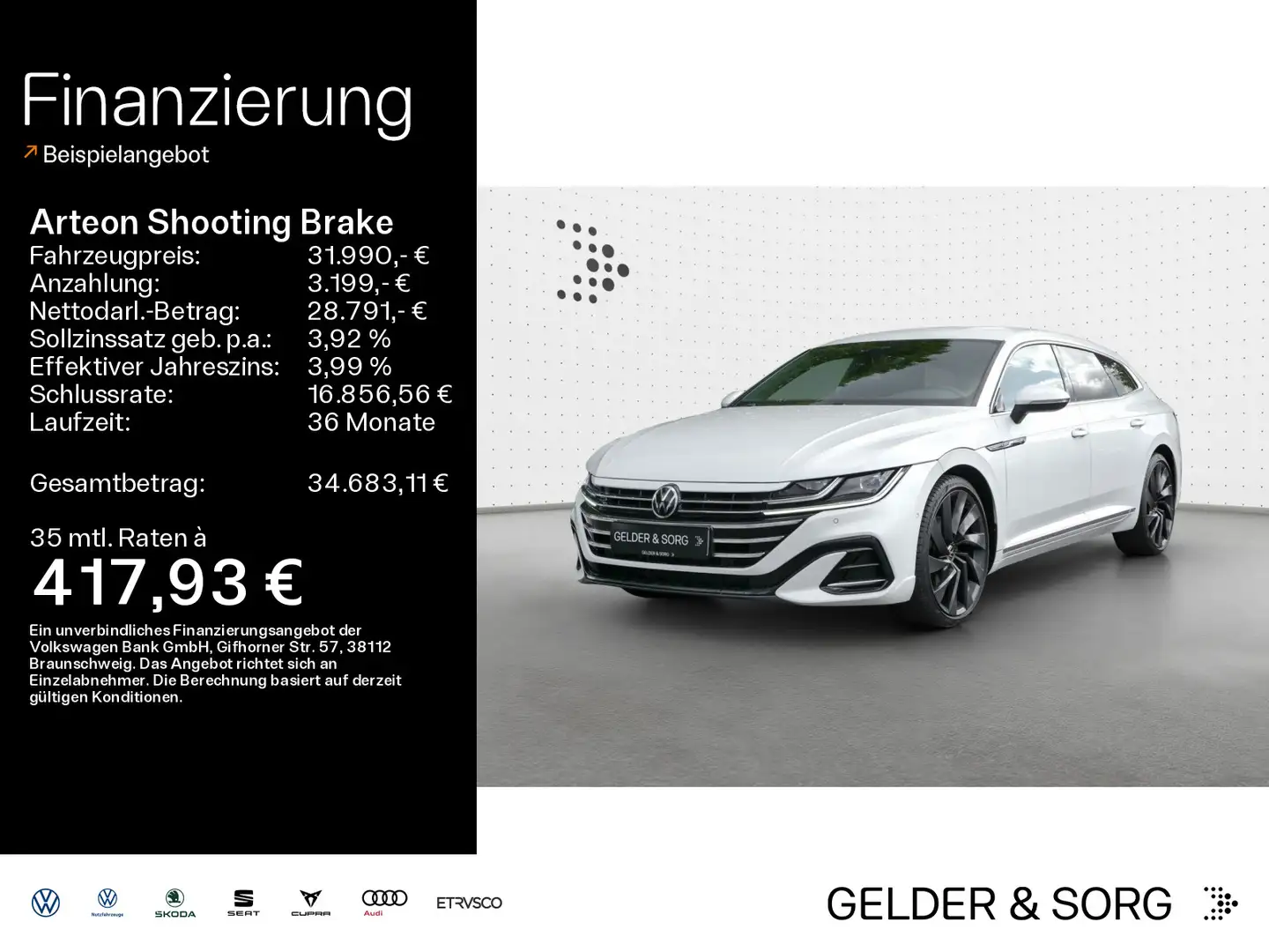 Volkswagen Arteon R-Line TDI 20Z*AHK*H&K*RFK Weiß - 1