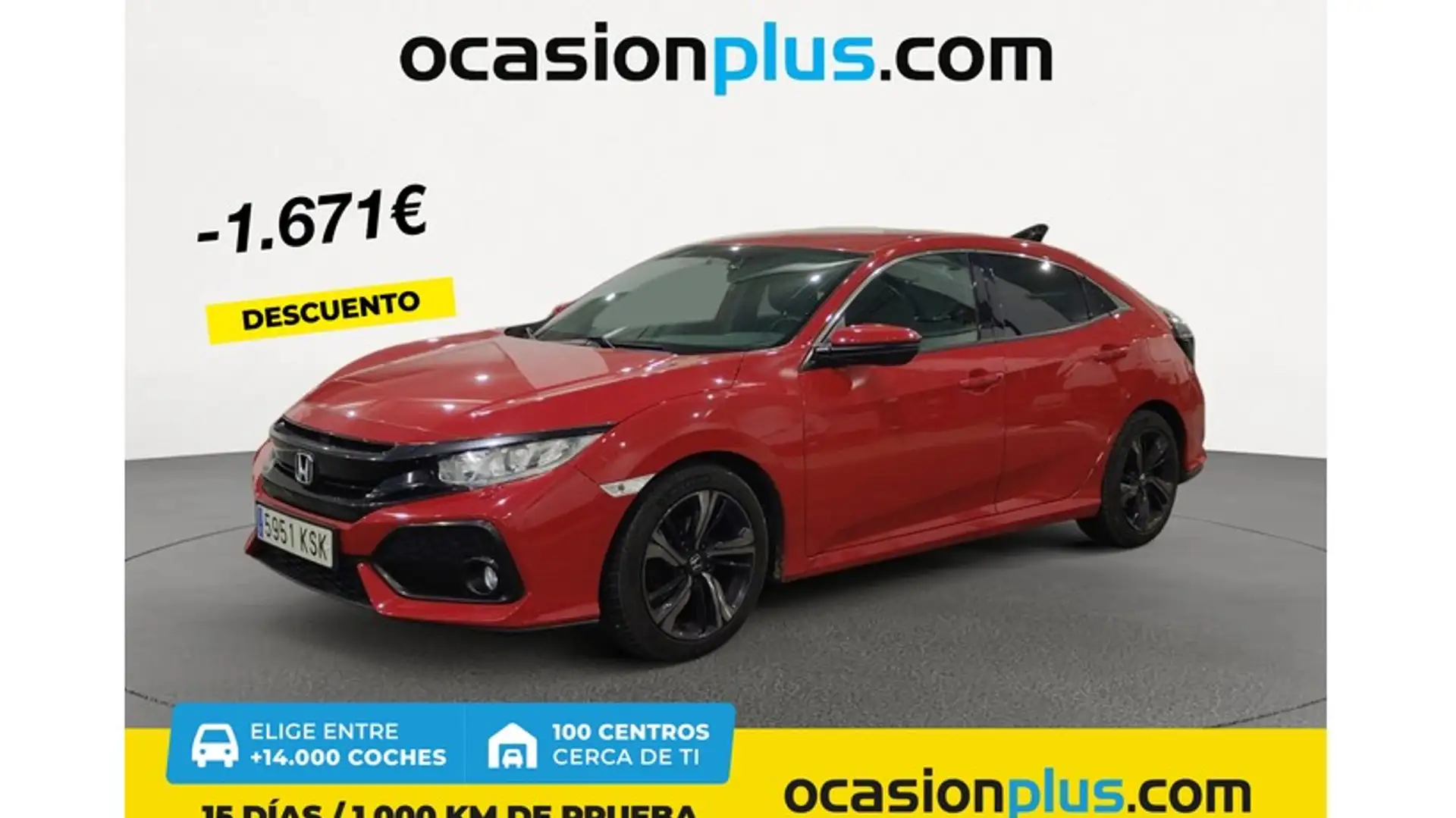 Honda Civic 1.0 VTEC Turbo Elegance Navi Rouge - 1