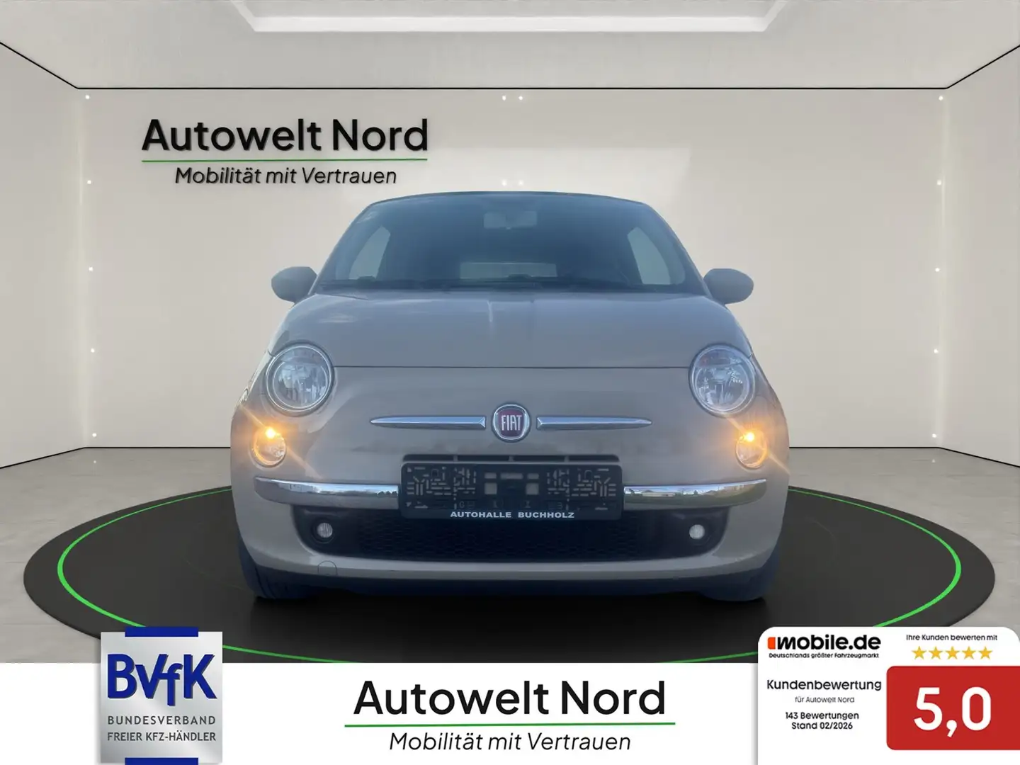 Fiat 500C 500 C 1.2 Lounge~Cabriole~Alu~Klima~Teilleder ( Br Beige - 2