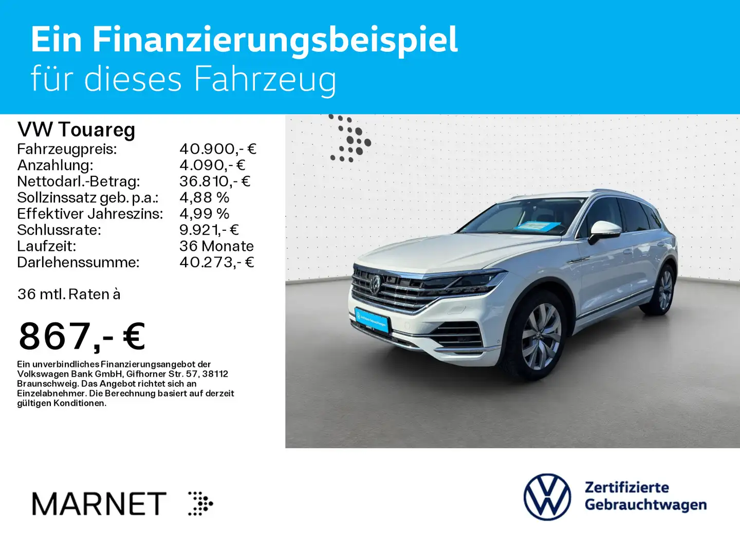 Volkswagen Touareg 3.0 V6 TDI Elegance Navi*AHK*Pano*StHzg* Blanco - 2