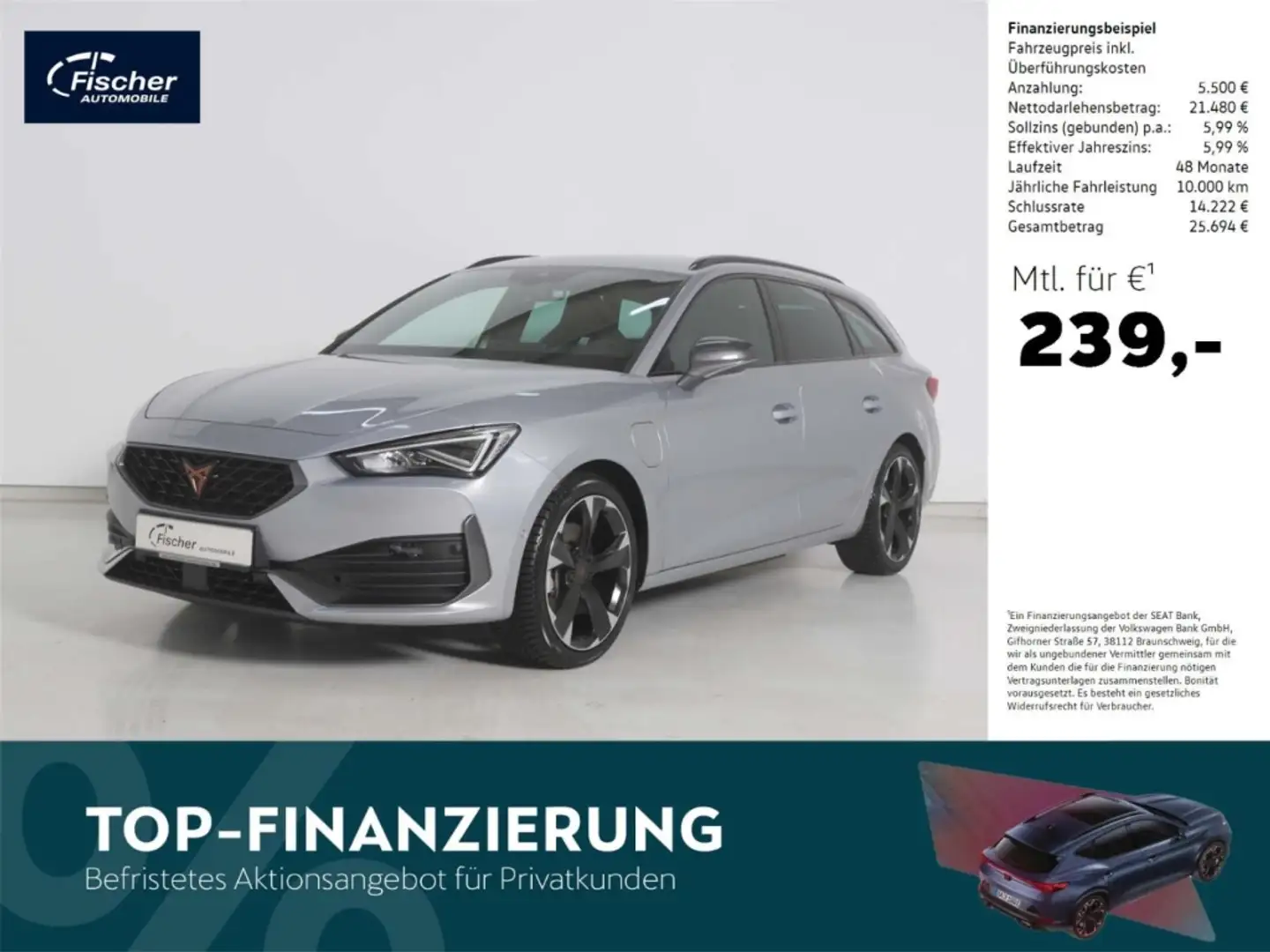 CUPRA Leon Sportstourer 1.4 e-Hybrid DSG NAV/LED/RFK Zilver - 1