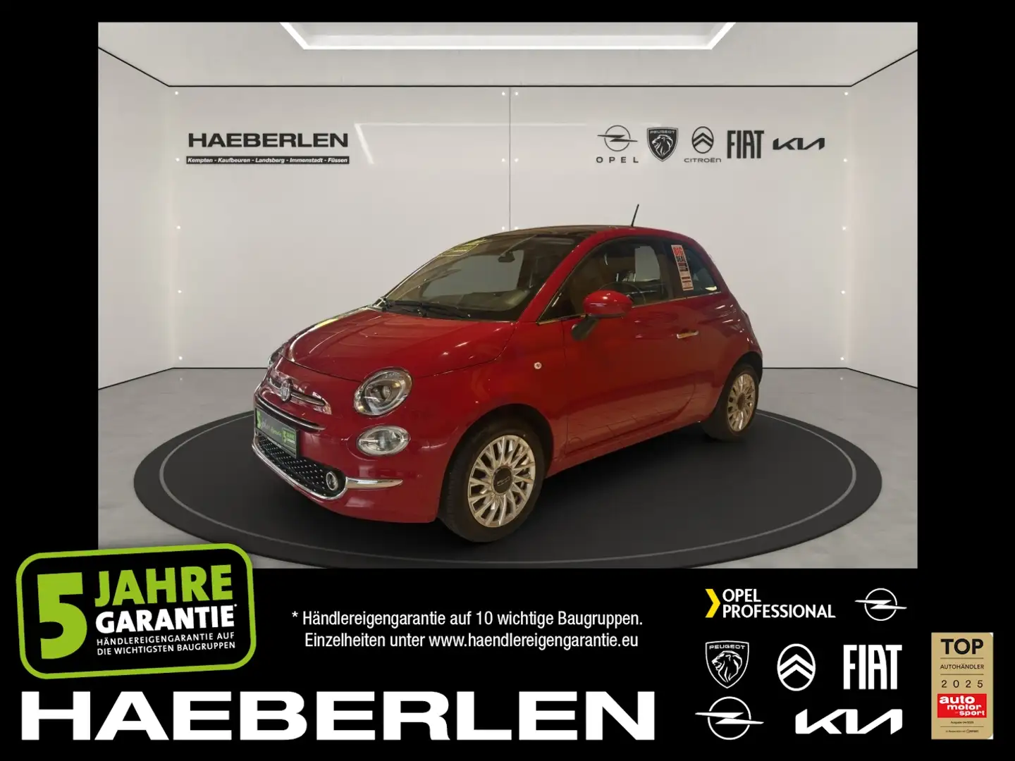 Fiat 500 1.2 8V Lounge *Tempomat* Rood - 1