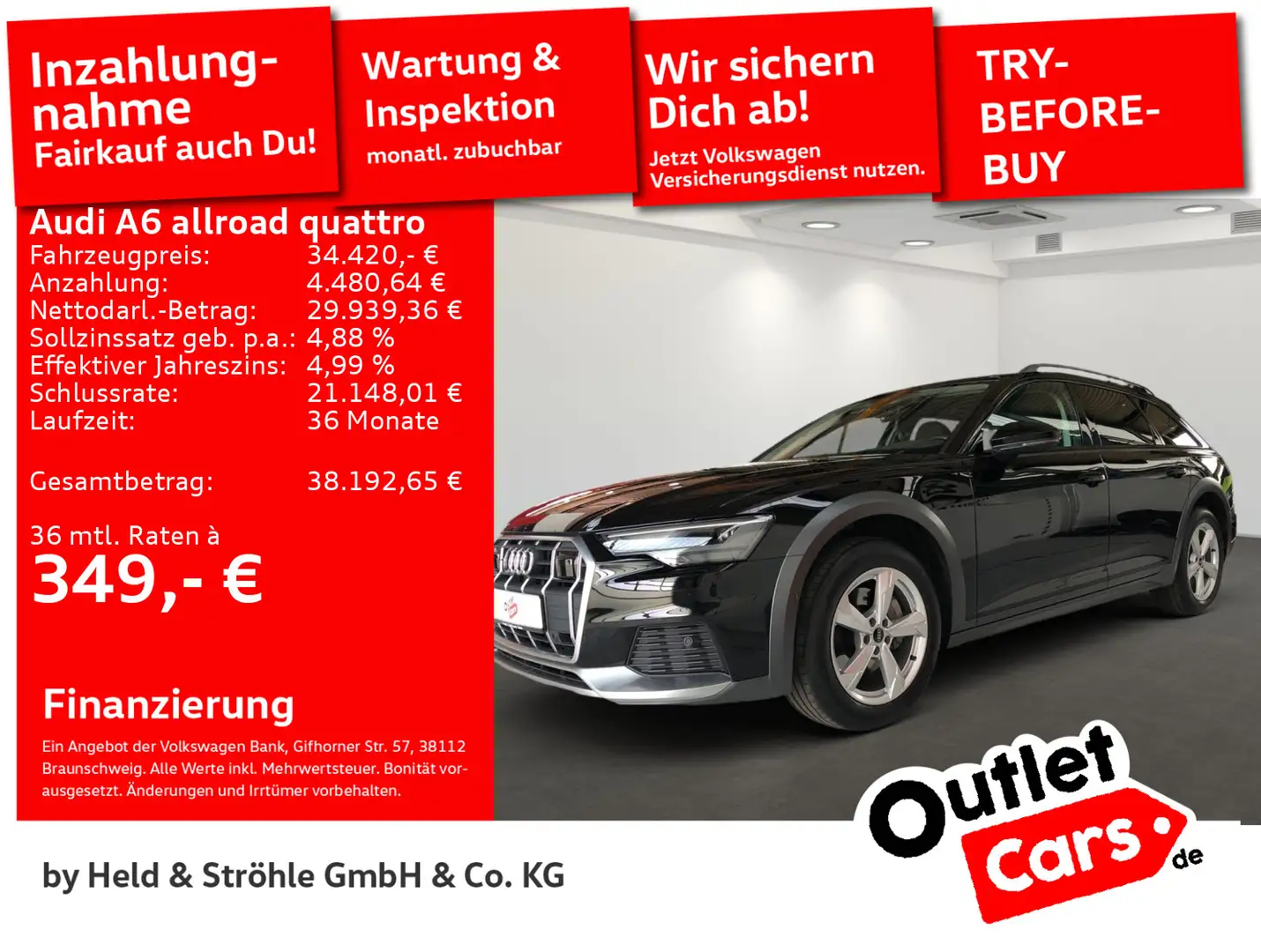 Audi A6 allroad A6 allroad 40 TDI quattro ACC AHK NAVI KEYLESS Zwart - 1