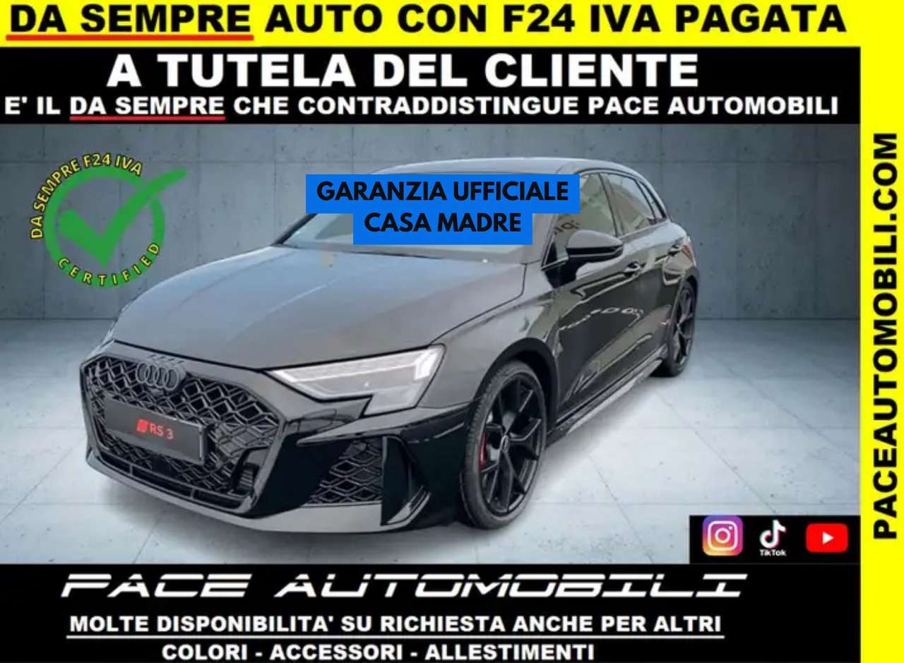 Audi RS3 SEDILI A GUSCIO BLACK PACK B&O TETTO HUD LIM 280/H