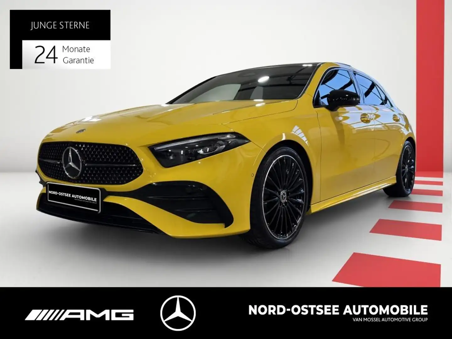 Mercedes-Benz A 200 d AMG NIGHT MULTIB. PANO KAMERA BURMESTER Jaune - 1
