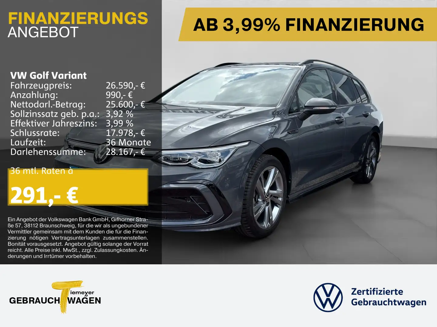 Volkswagen Golf Variant 1.5 TSI R-LINE LED+ NAVI LM17 Grau - 1