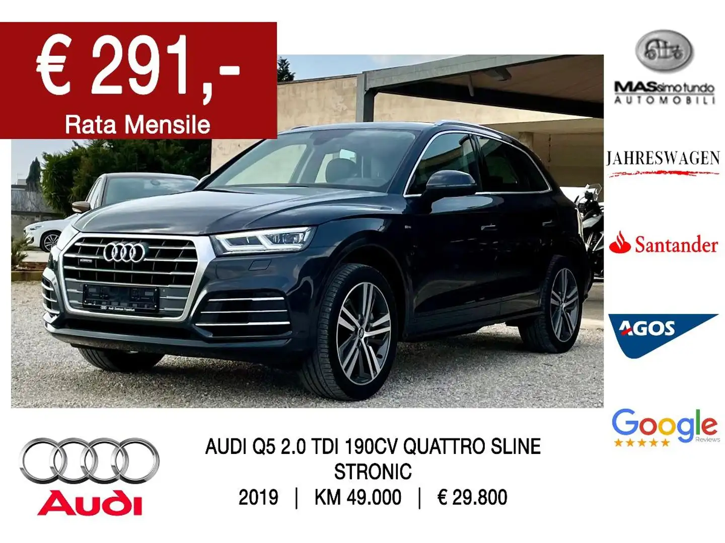 Audi Q5 2.0 TDI 190CV qu. S tr. S line plus Grigio - 1