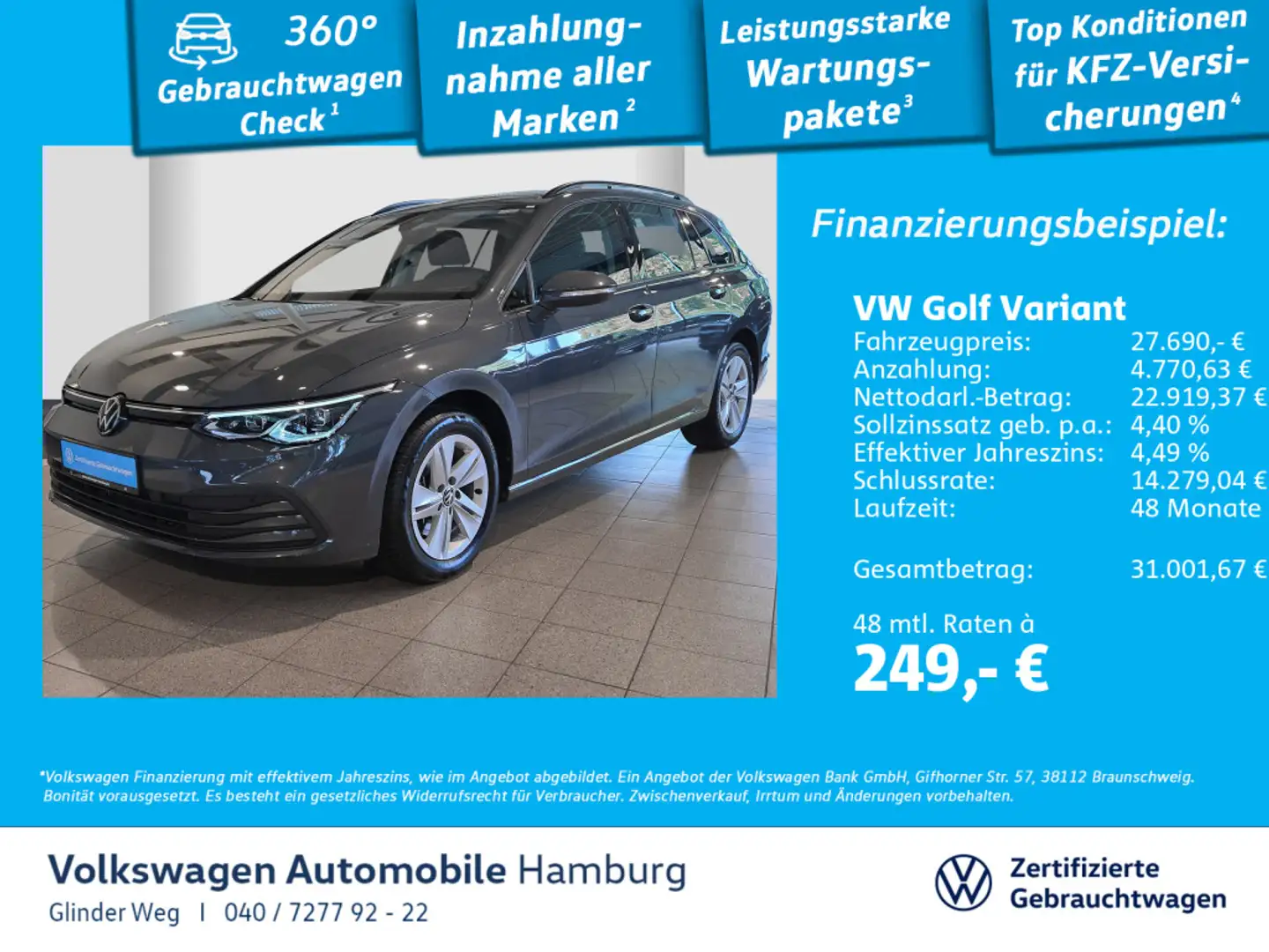 Volkswagen Golf Variant Golf VIII Variant 2.0 TDI Life DSG AppConnect Grau - 1