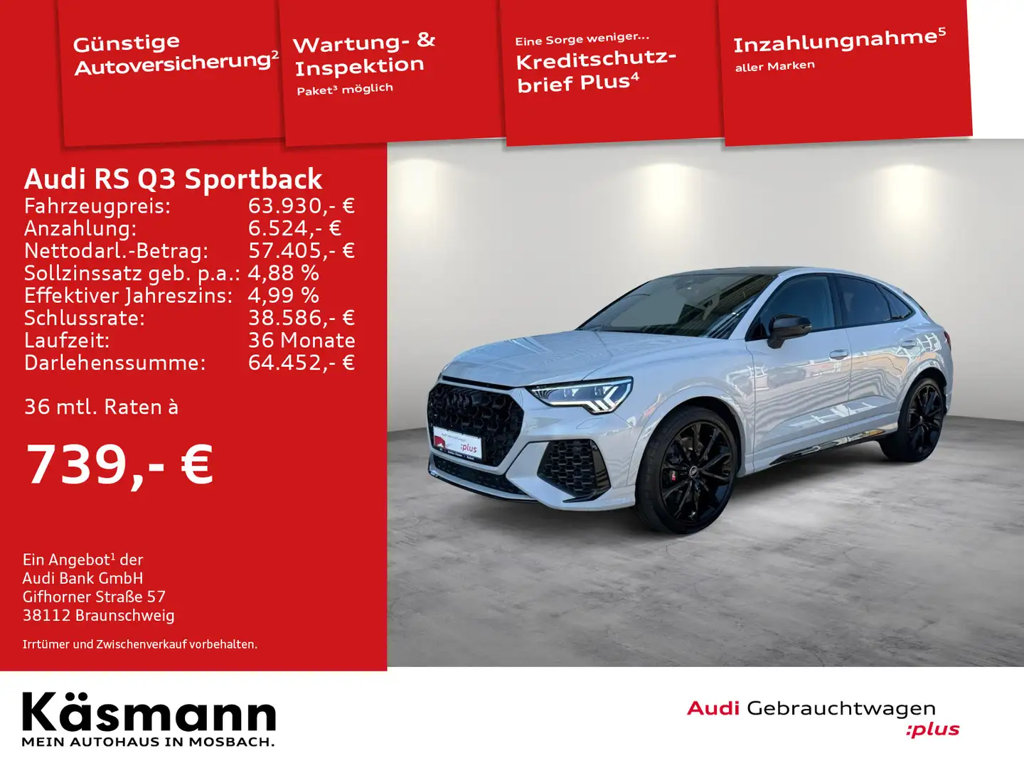 Audi RS Q3 quattro Vmax 280KM/H RS-AGA AHK Grau - 1