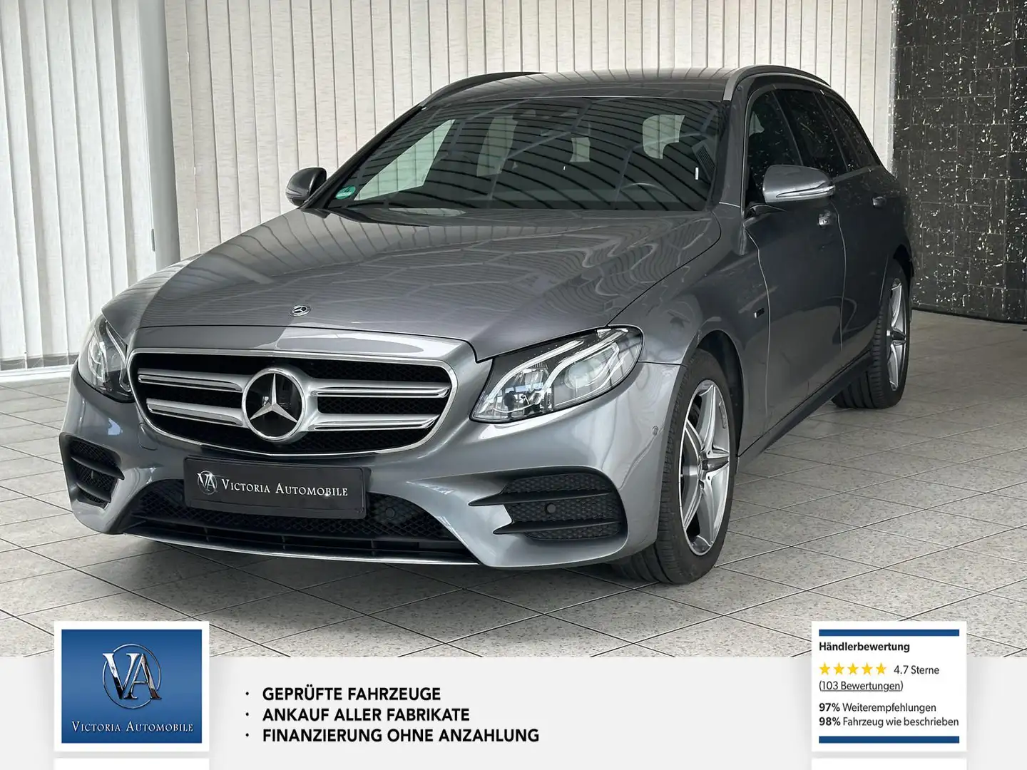 Mercedes-Benz E 300 de AMG Line. 1 Hand. Scheckheft. Unfallfrei Grijs - 1