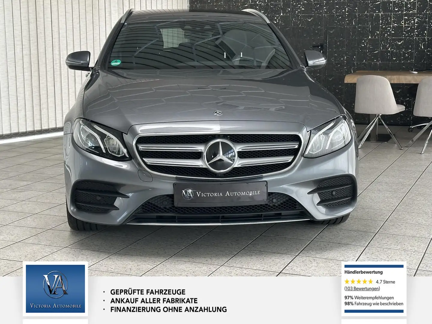 Mercedes-Benz E 300 de AMG Line. 1 Hand. Scheckheft. Unfallfrei Grijs - 2
