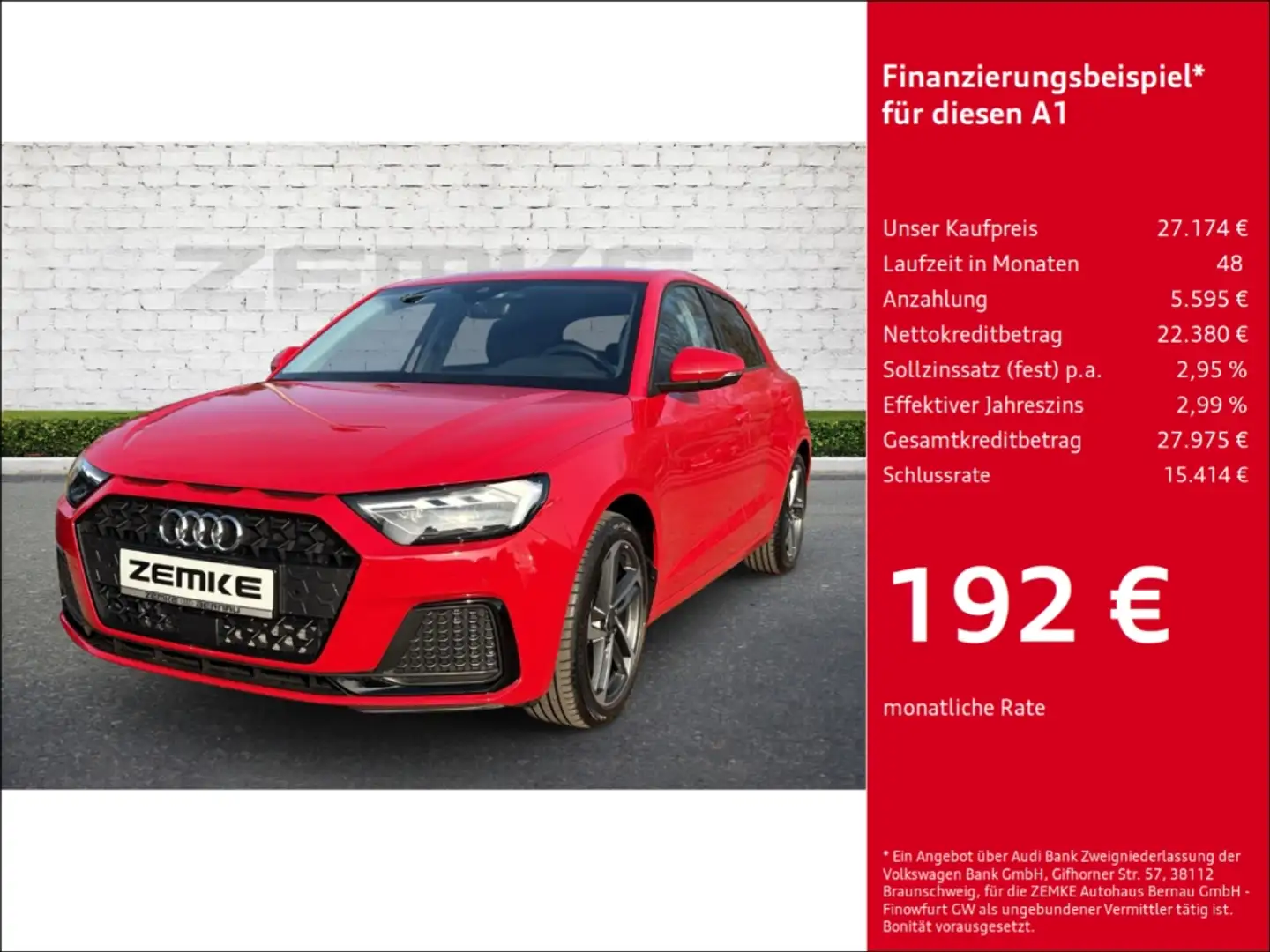 Audi A1 Sportback 35 TFSI S tronic advanced Navi digitales Rot - 1